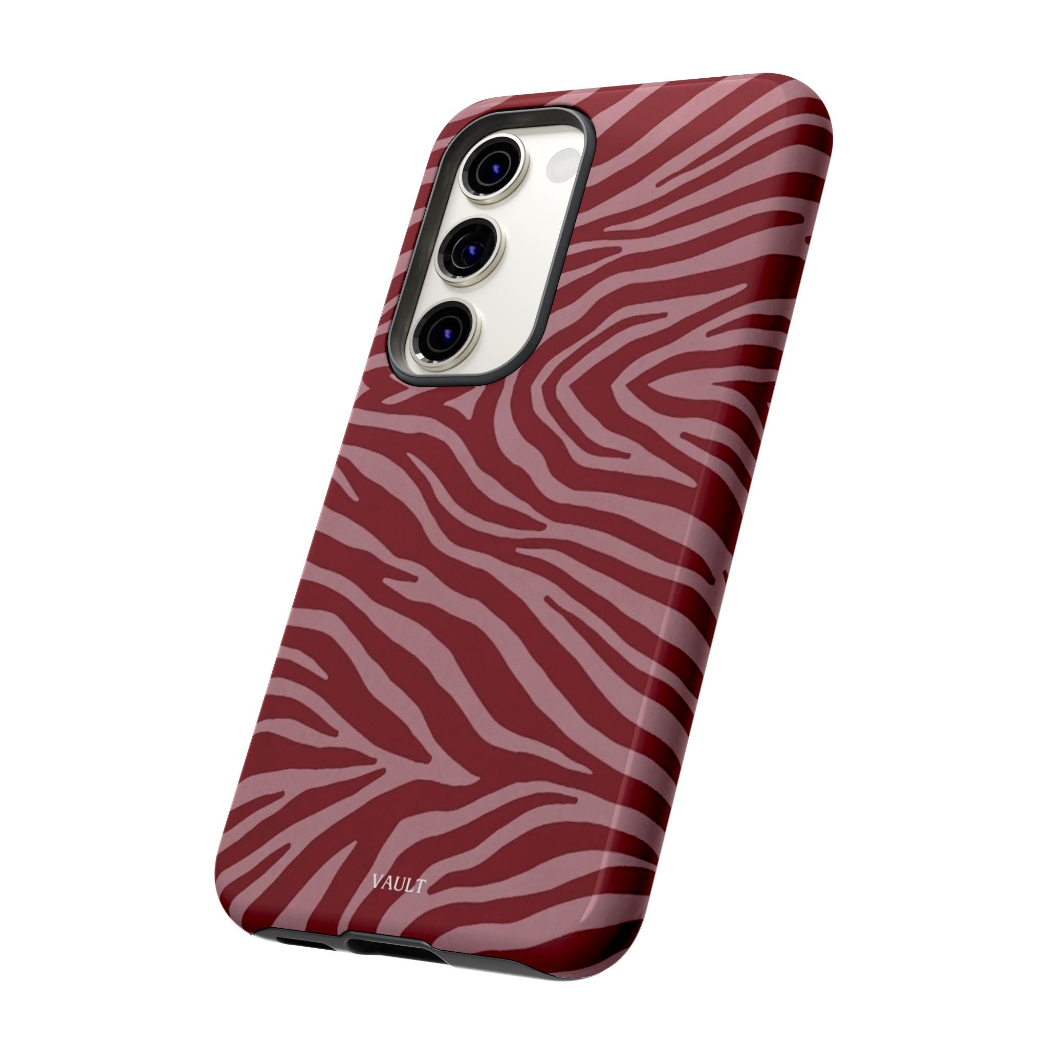 Cover robusta per telefono con stampa zebrata rossa