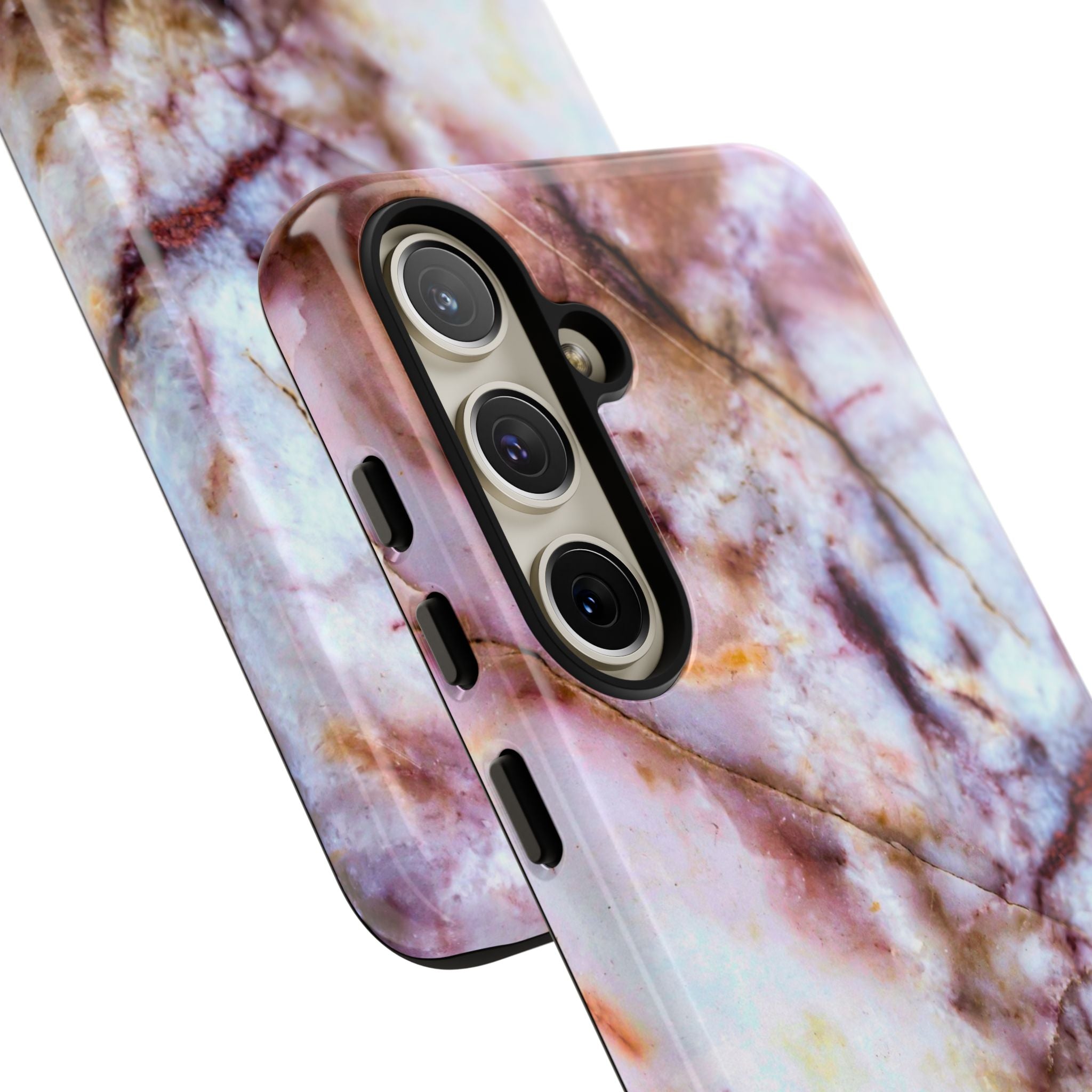 Marble Vein Tough Phone Case — Pink Quartz Protective Cover