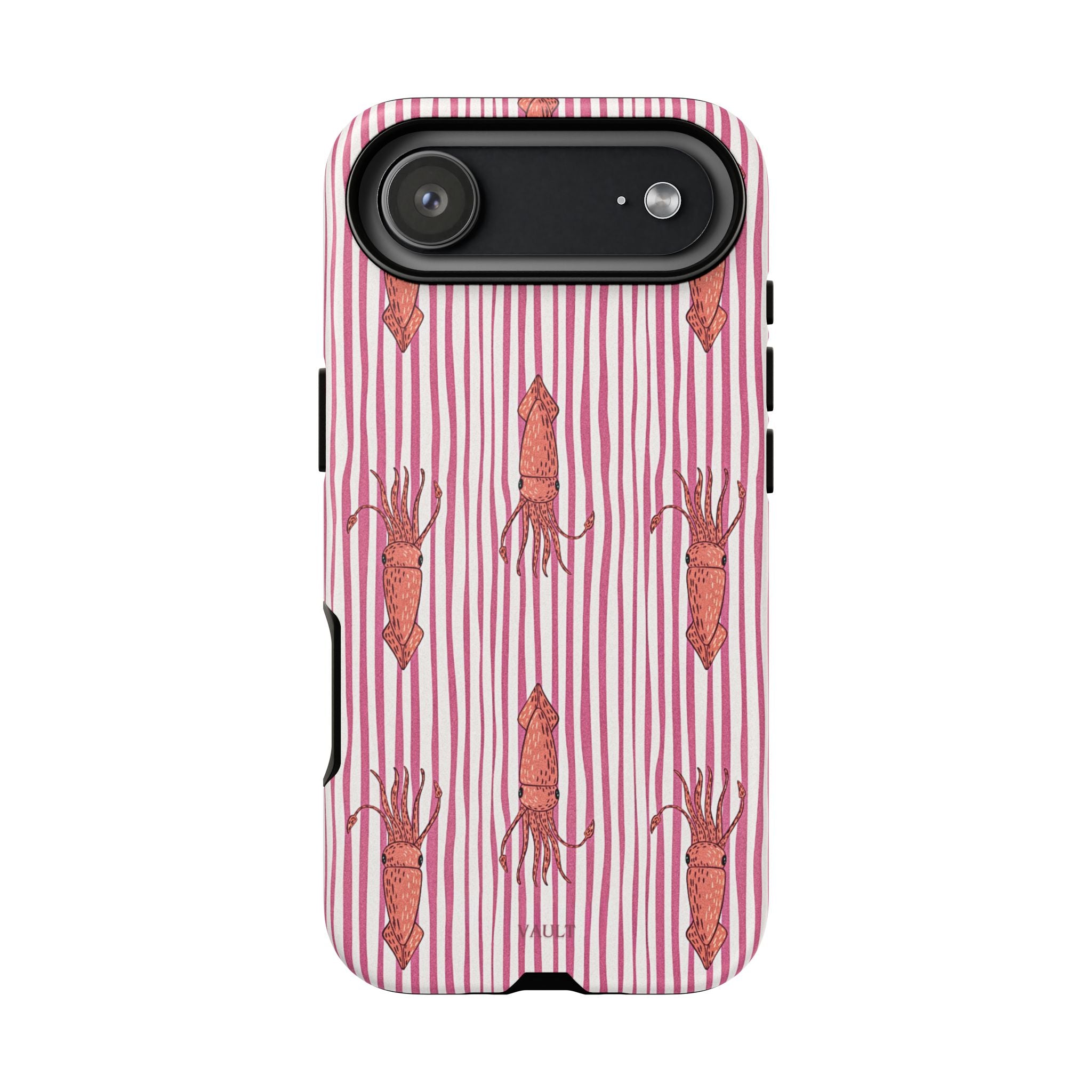 Cover per telefono con striscia di calamaro — Fantasia rosa di creature marine
