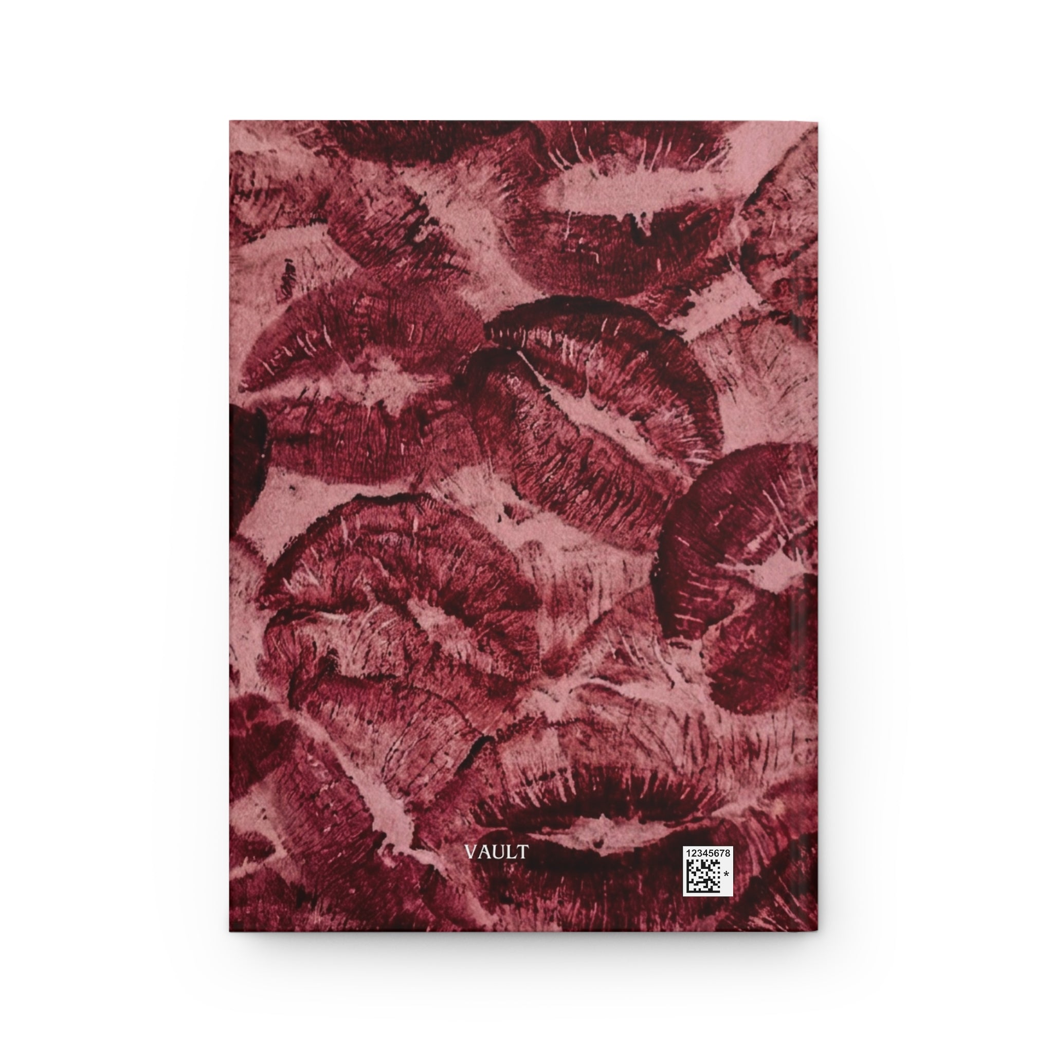 Hardcover Journal — Vintage Red Lipstick Kiss Pattern Notebook