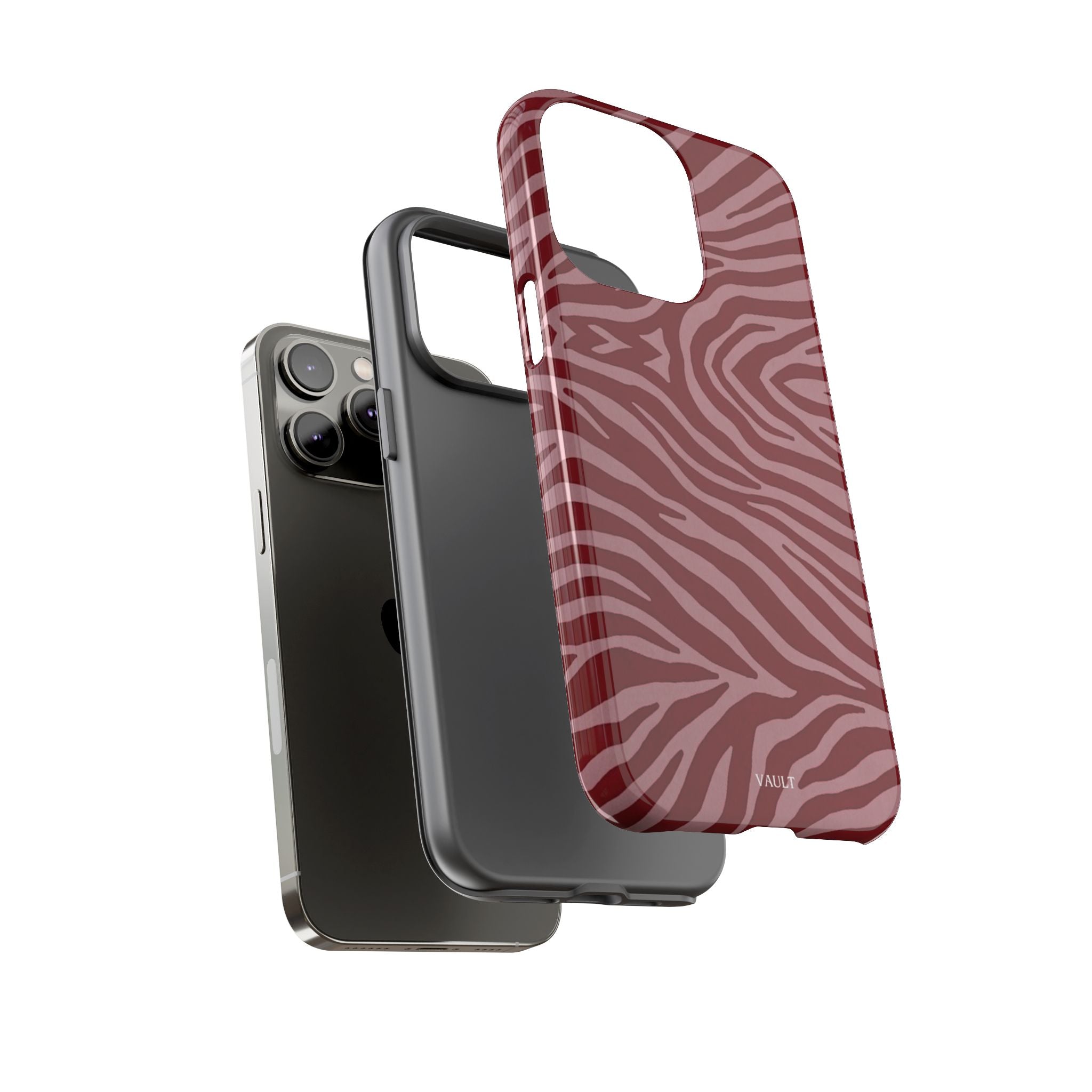 Cover robusta per telefono con stampa zebrata rossa
