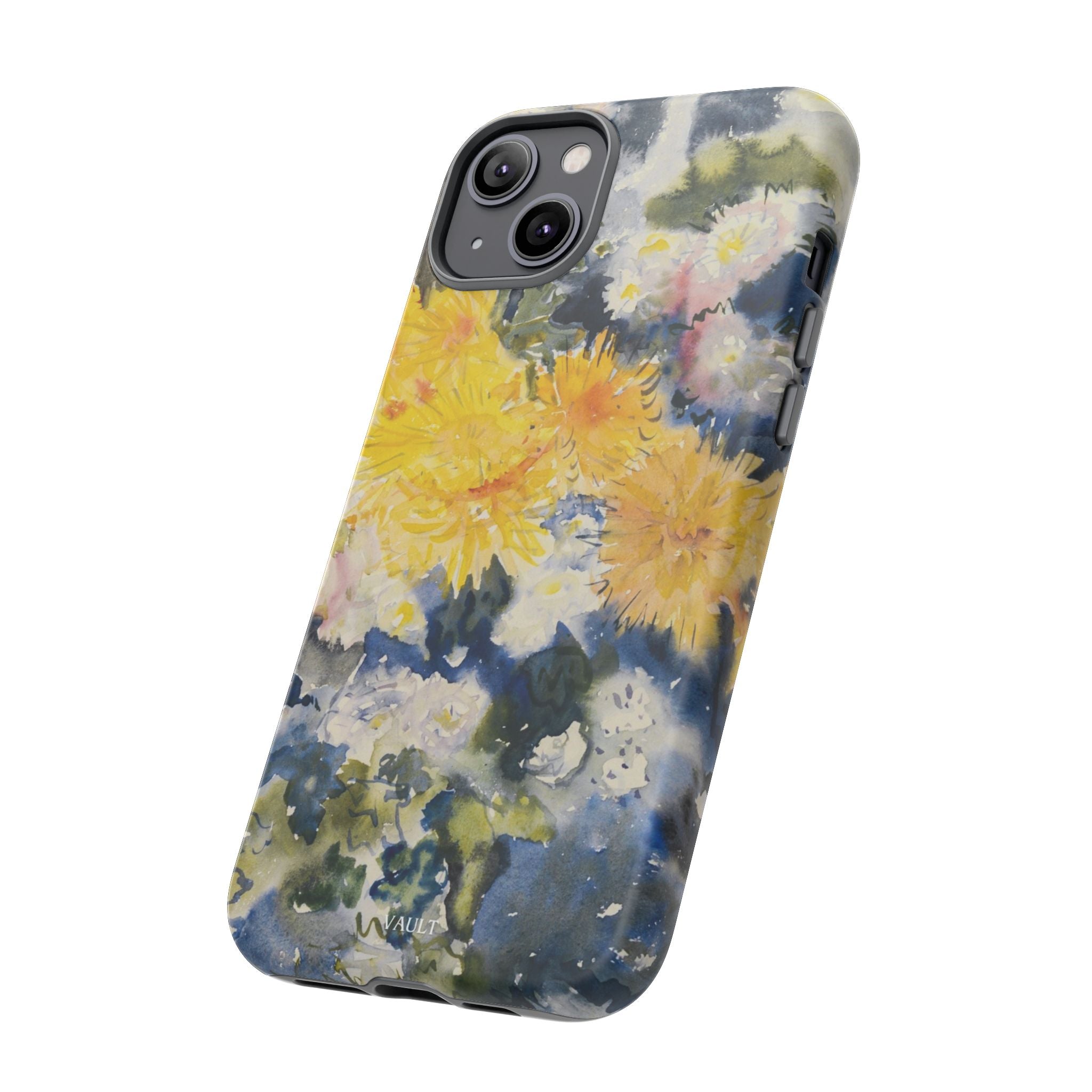 Floral Watercolor Phone Case – Yellow Chrysanthemums Design