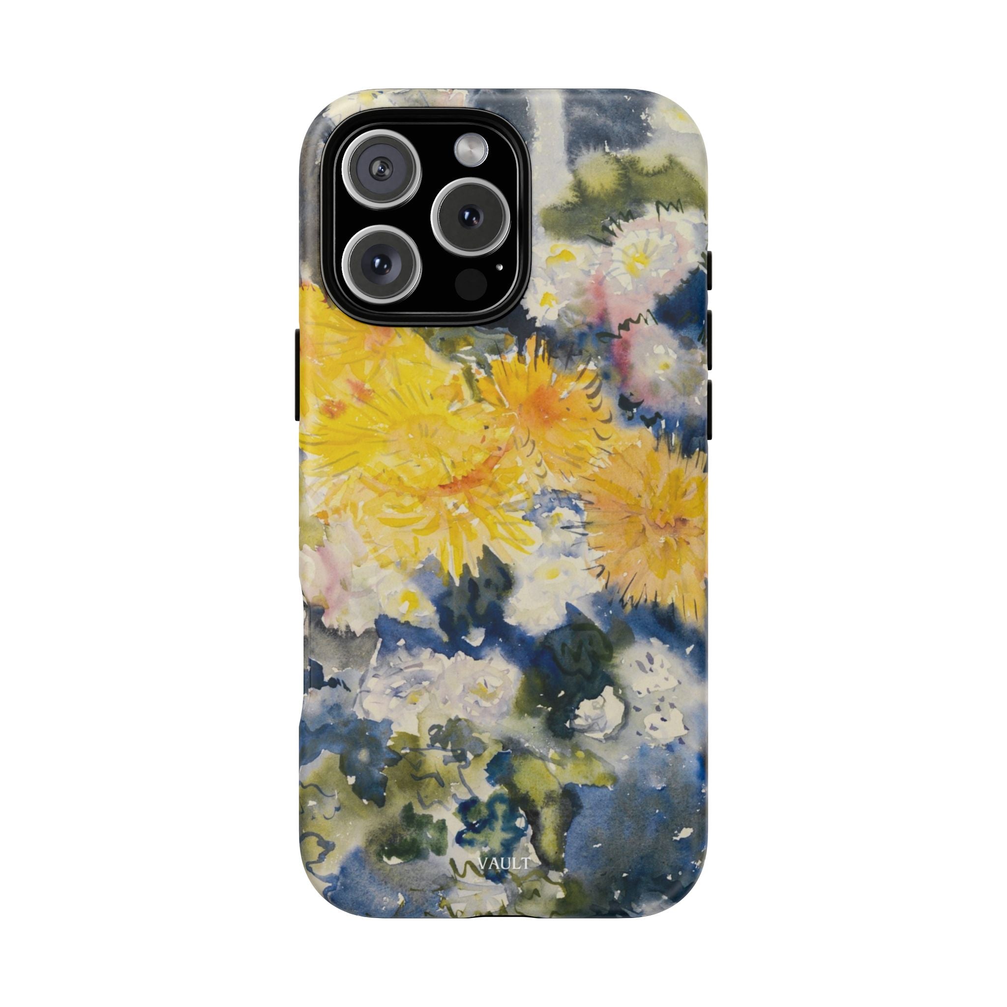 Floral Watercolor Phone Case – Yellow Chrysanthemums Design
