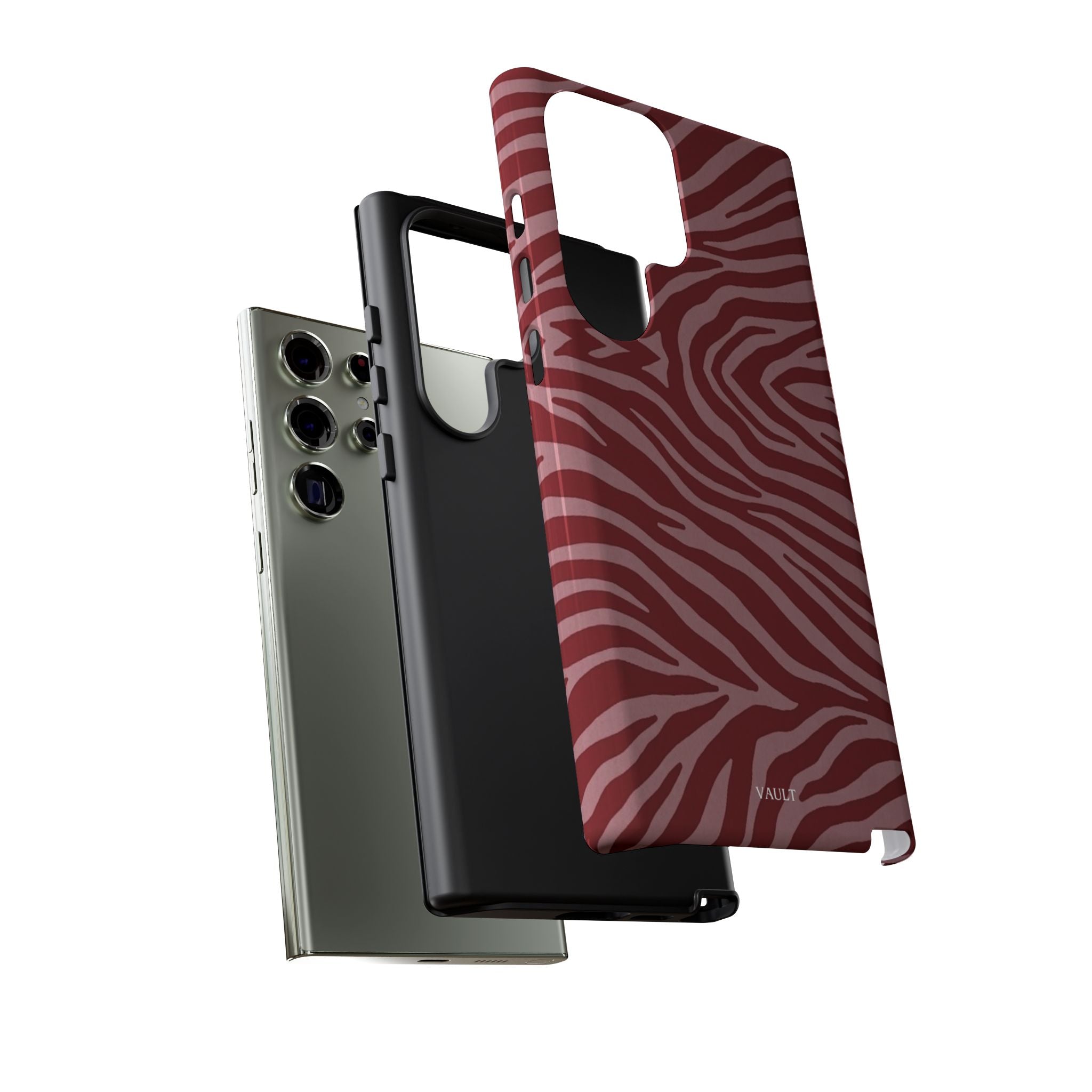 Cover robusta per telefono con stampa zebrata rossa