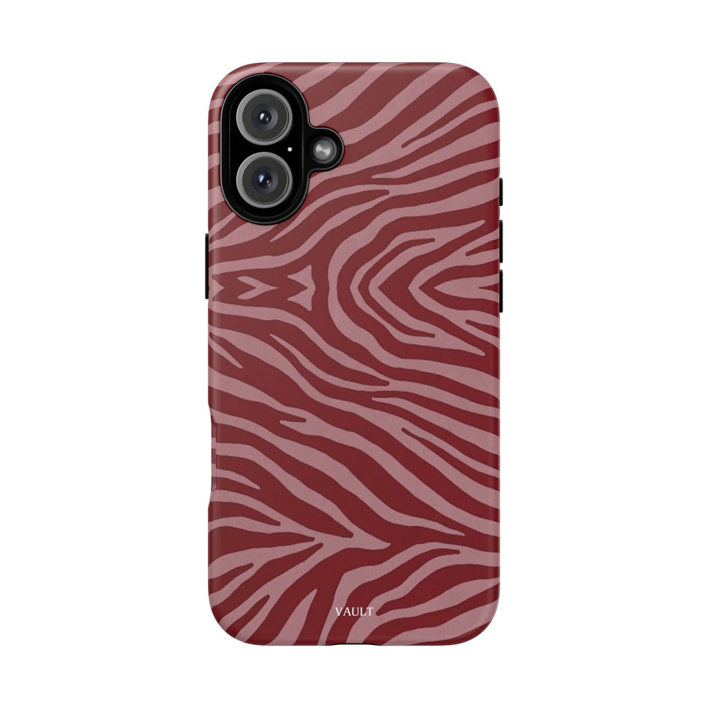 Cover robusta per telefono con stampa zebrata rossa