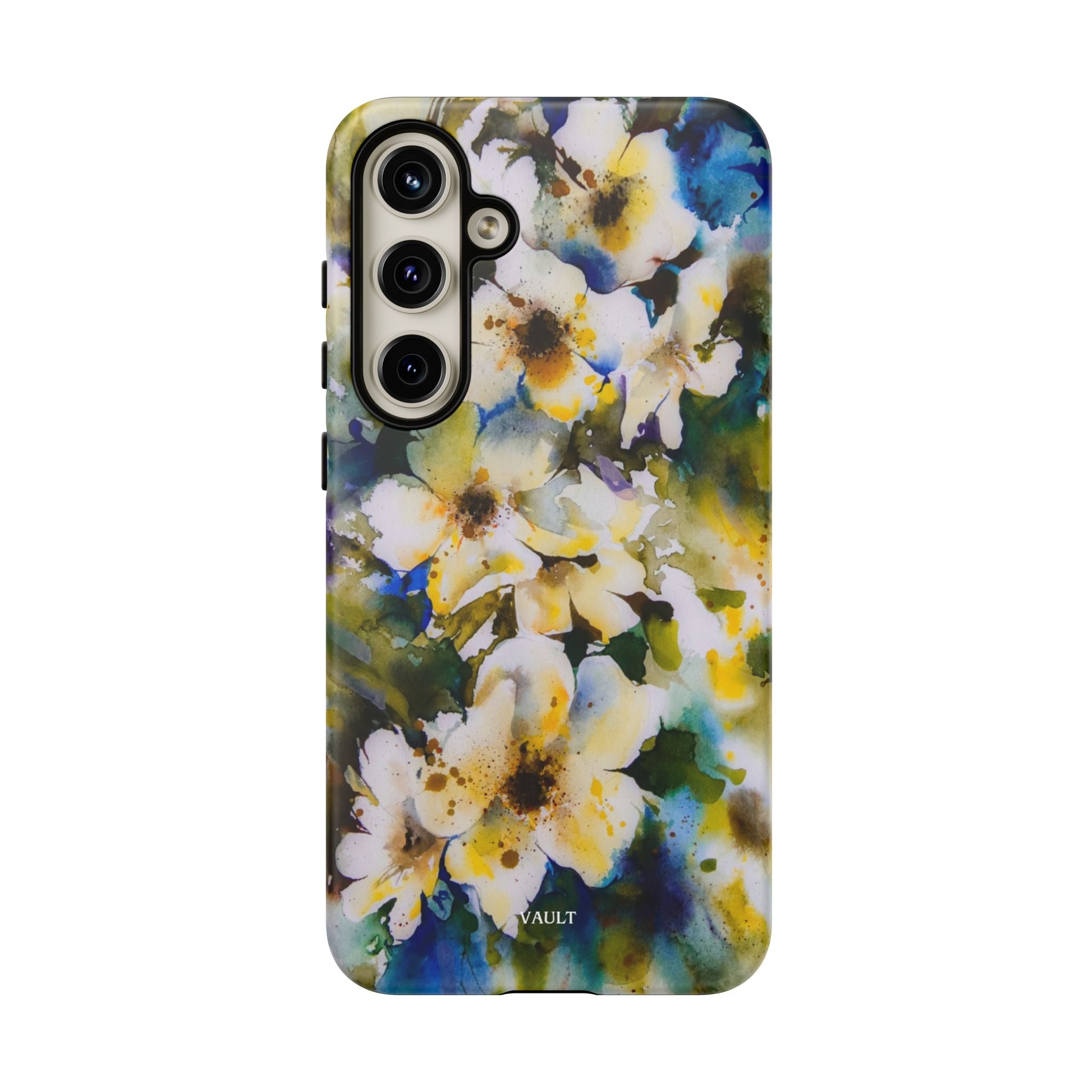Floral Watercolor Tough Case – Yellow White Blossom Phone Cover