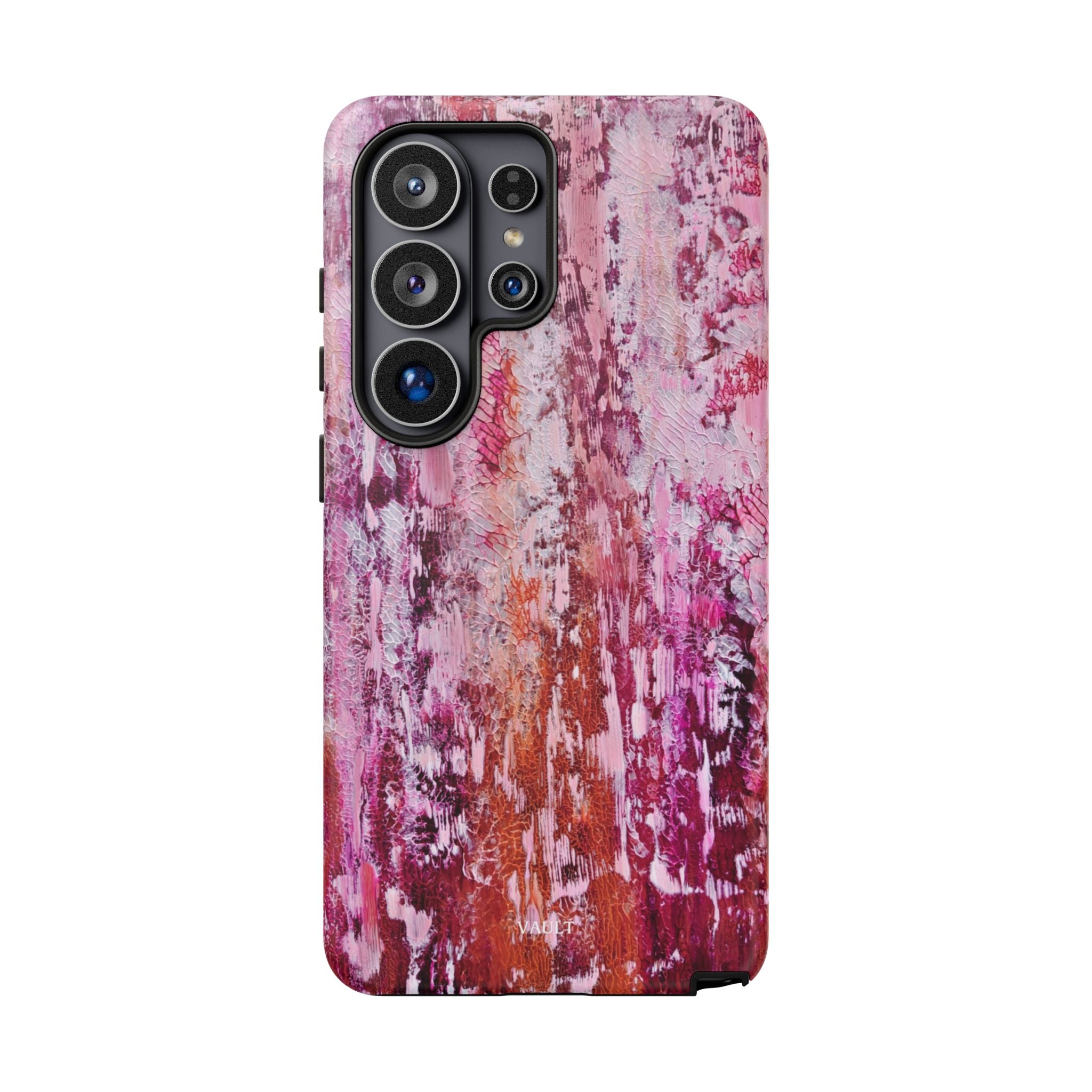 Pink Abstract Art Tough Phone Case — Protective Artistic Phone Cover
