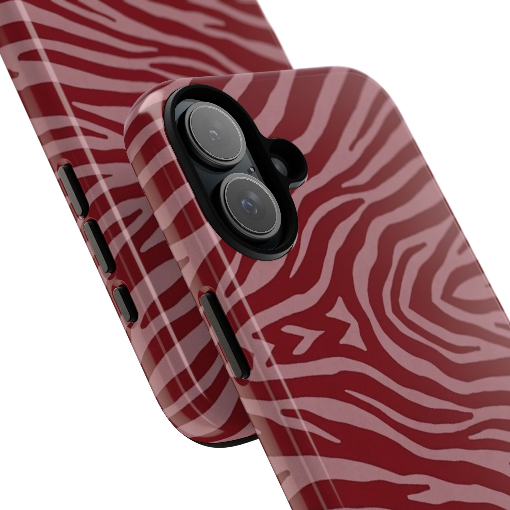 Cover robusta per telefono con stampa zebrata rossa