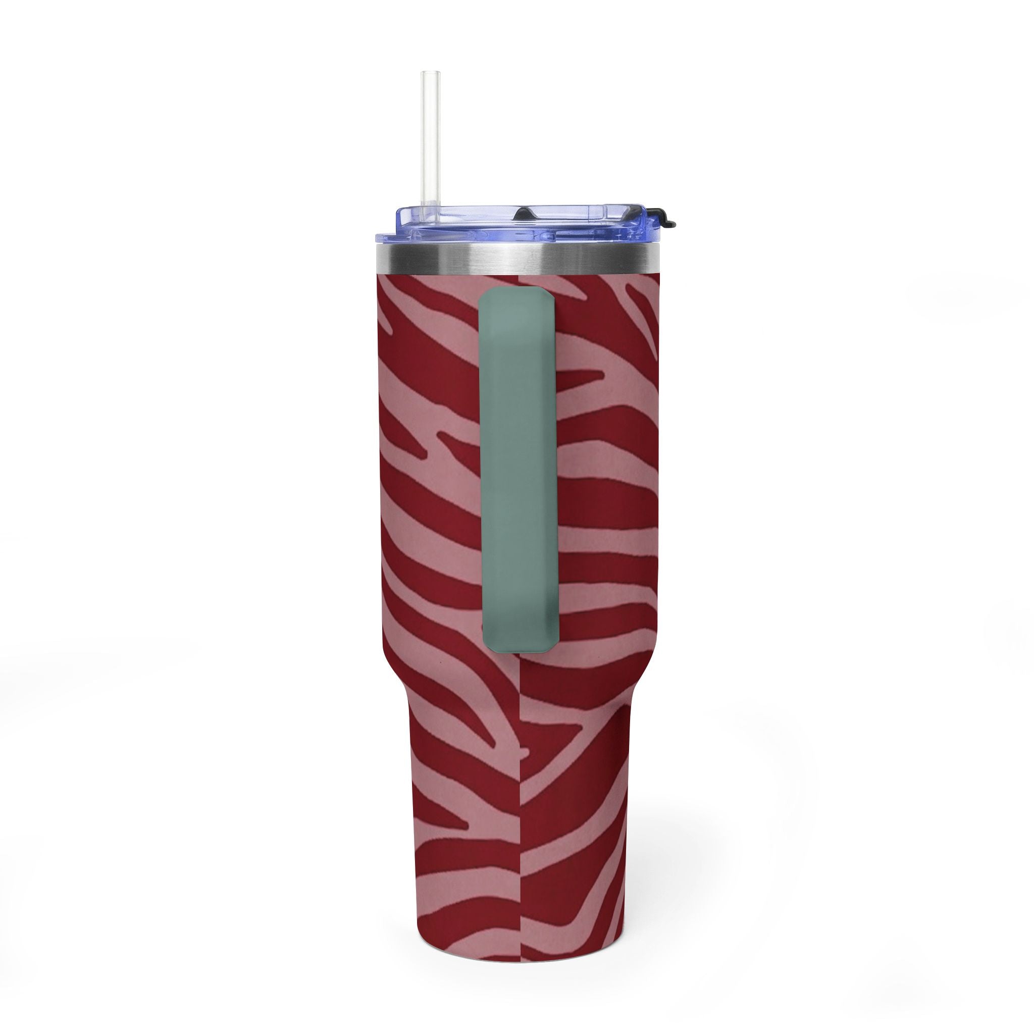 40oz Red Zebra Print Tumbler - Vacuum Insulated Travel Cup