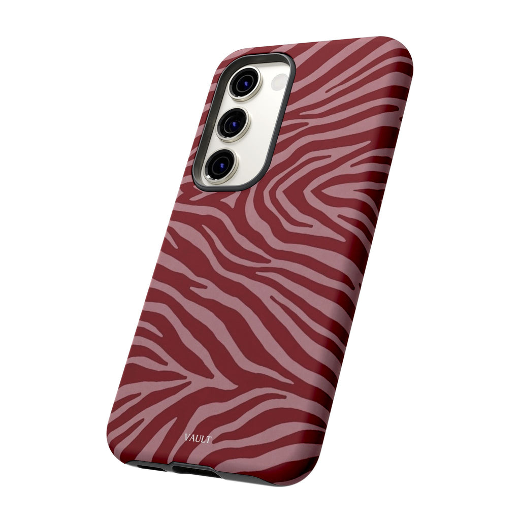 Cover robusta per telefono con stampa zebrata rossa