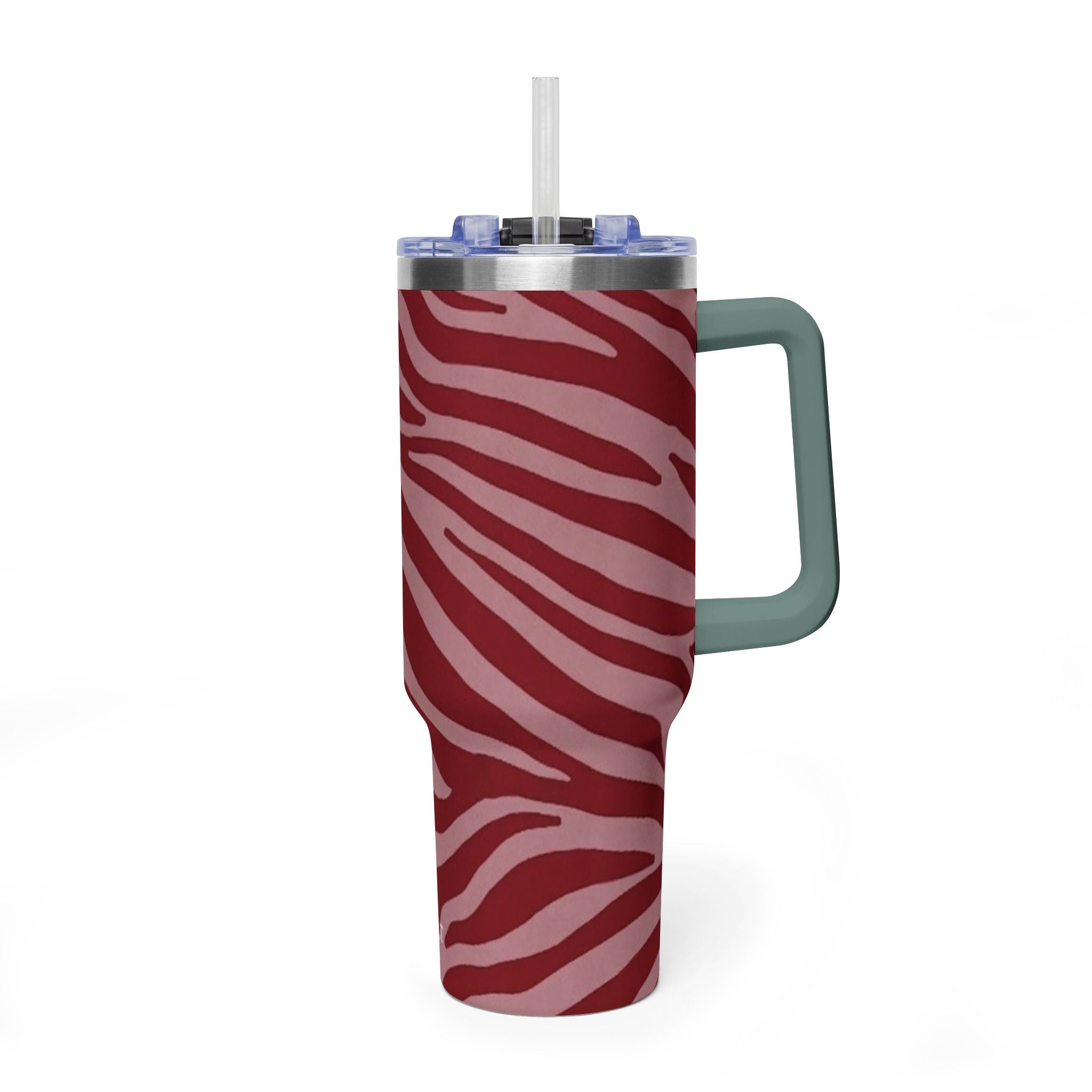 40oz Red Zebra Print Tumbler - Vacuum Insulated Travel Cup