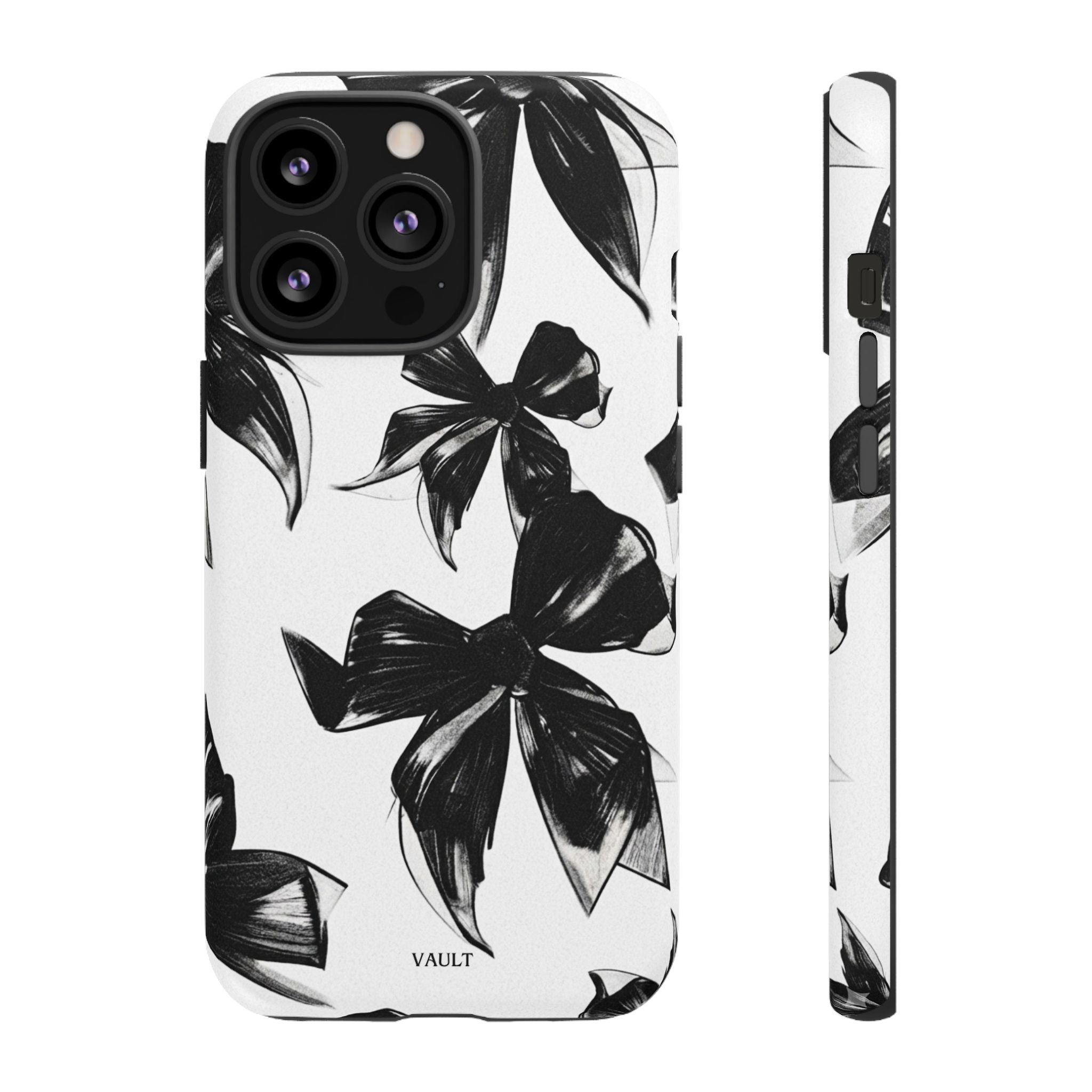 Floral Brushstroke Phone Case — Black & White Botanical Tough Case