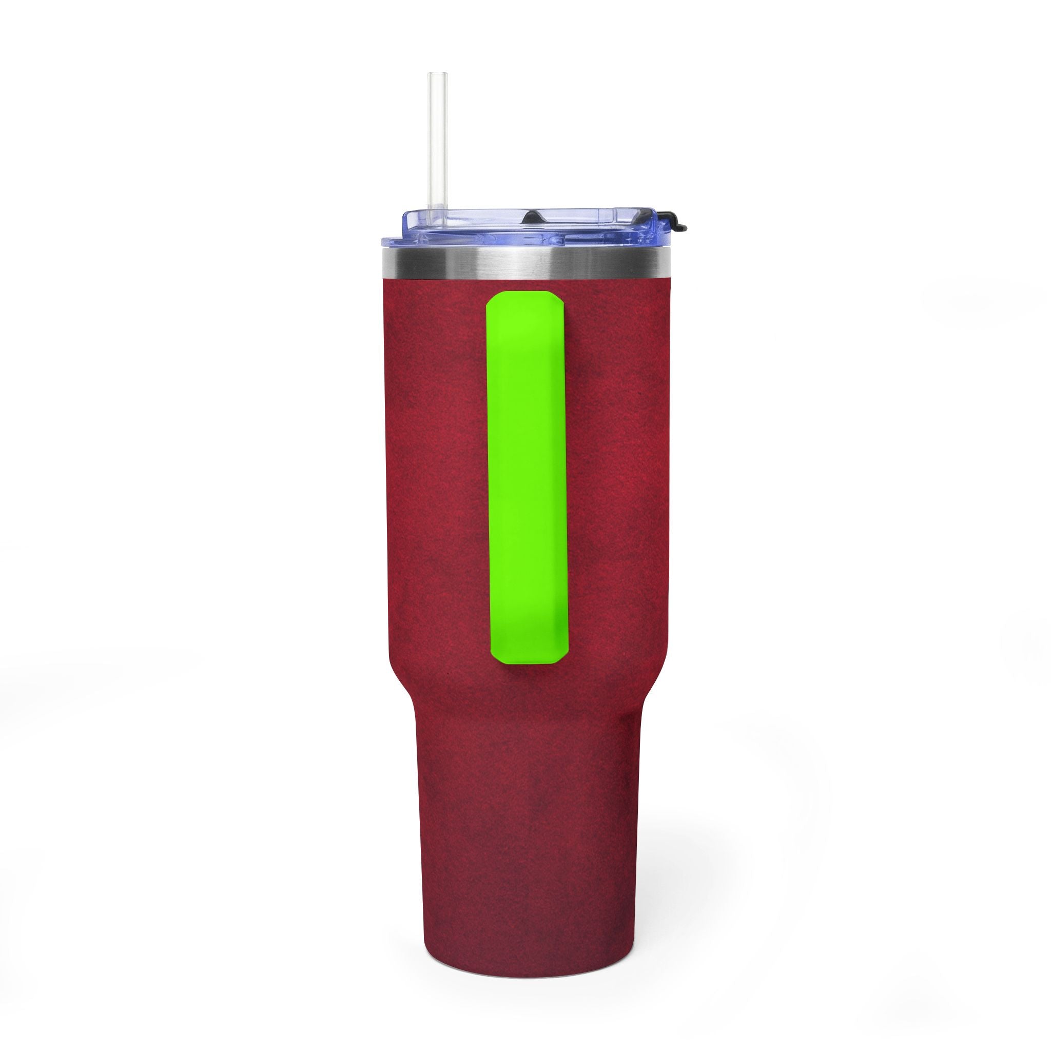40oz Red Vacuum Tumbler – Insulated Travel Mug with Straw & Handle