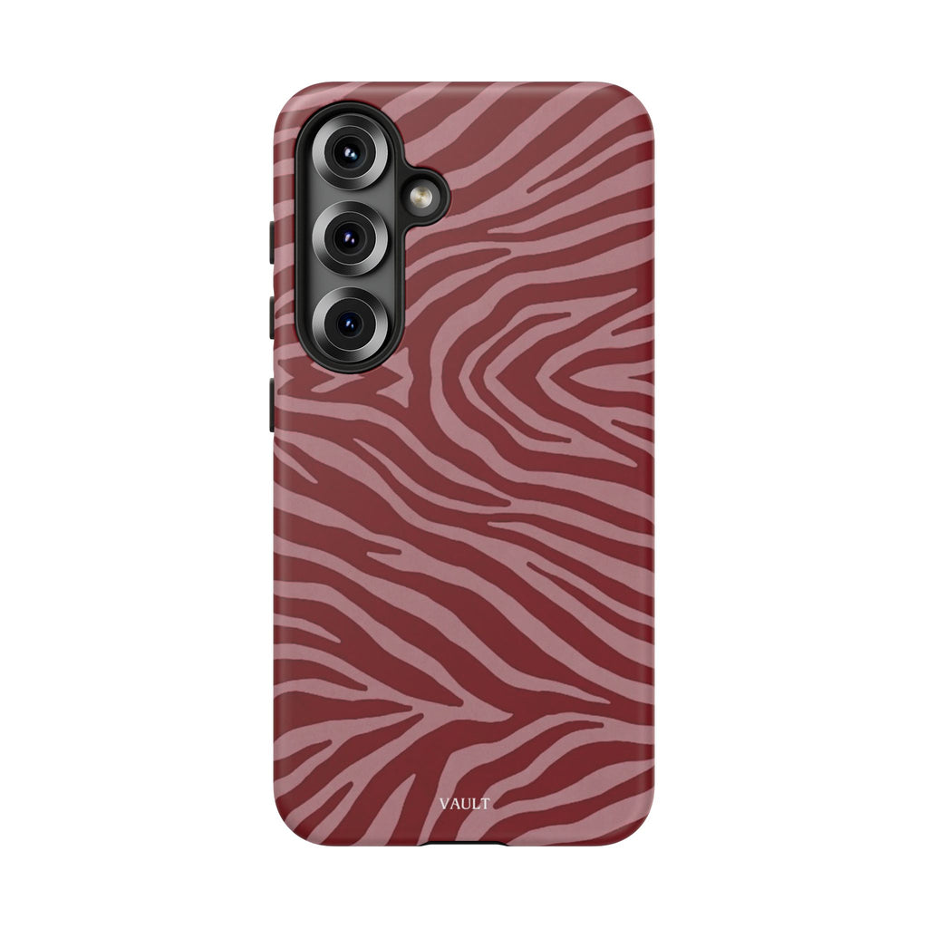 Cover robusta per telefono con stampa zebrata rossa