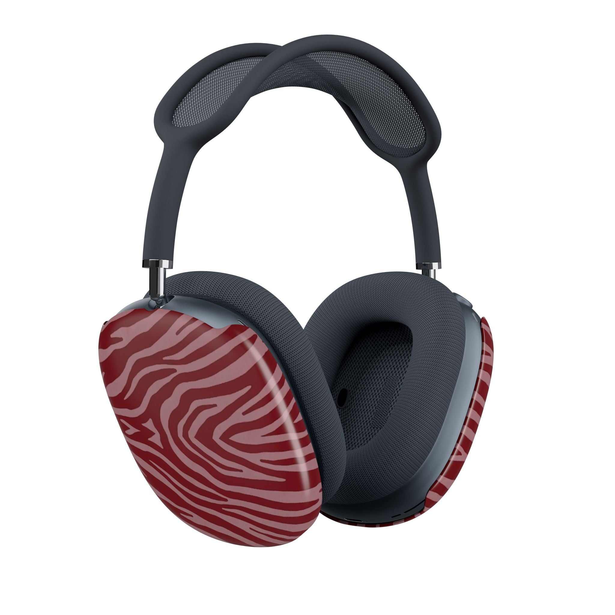 Red Zebra Print AirPod Max Ear Cup Covers — Stylish Protective Replacement