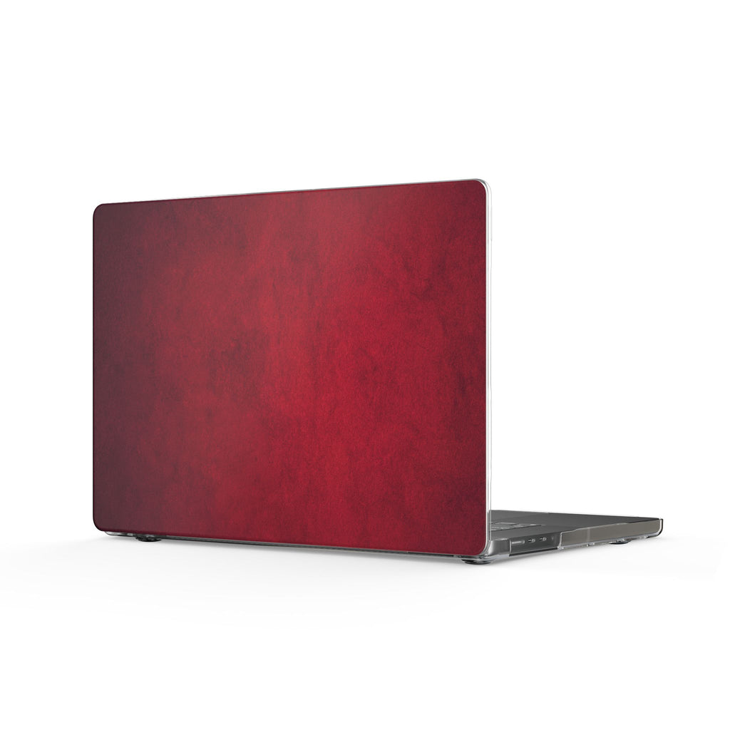 Coque transparente pour MacBook en texture vintage rouge