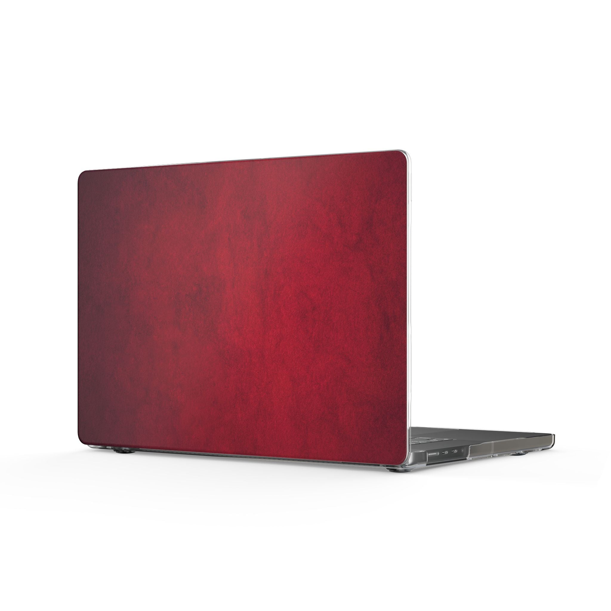 Coque transparente pour MacBook en texture vintage rouge