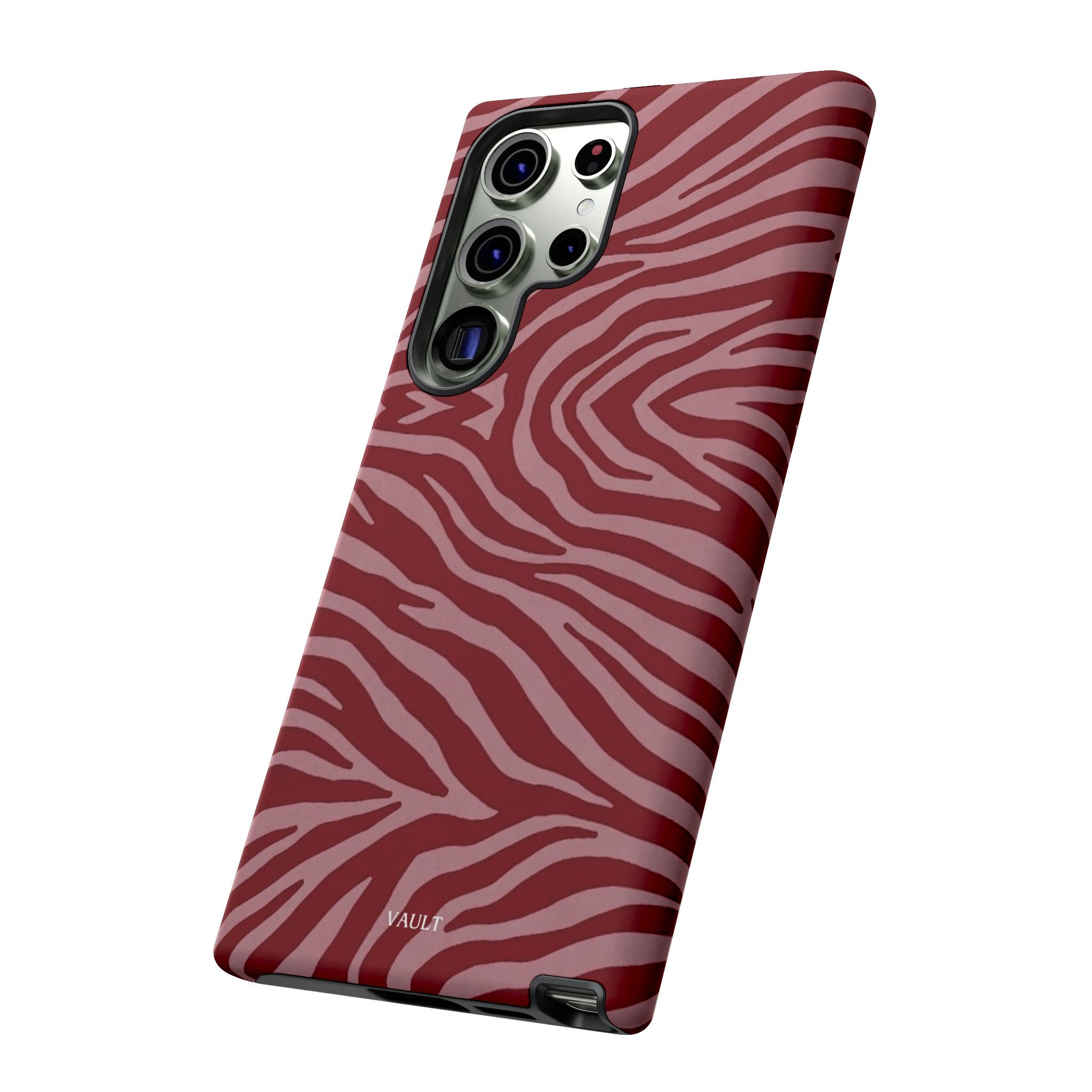 Cover robusta per telefono con stampa zebrata rossa