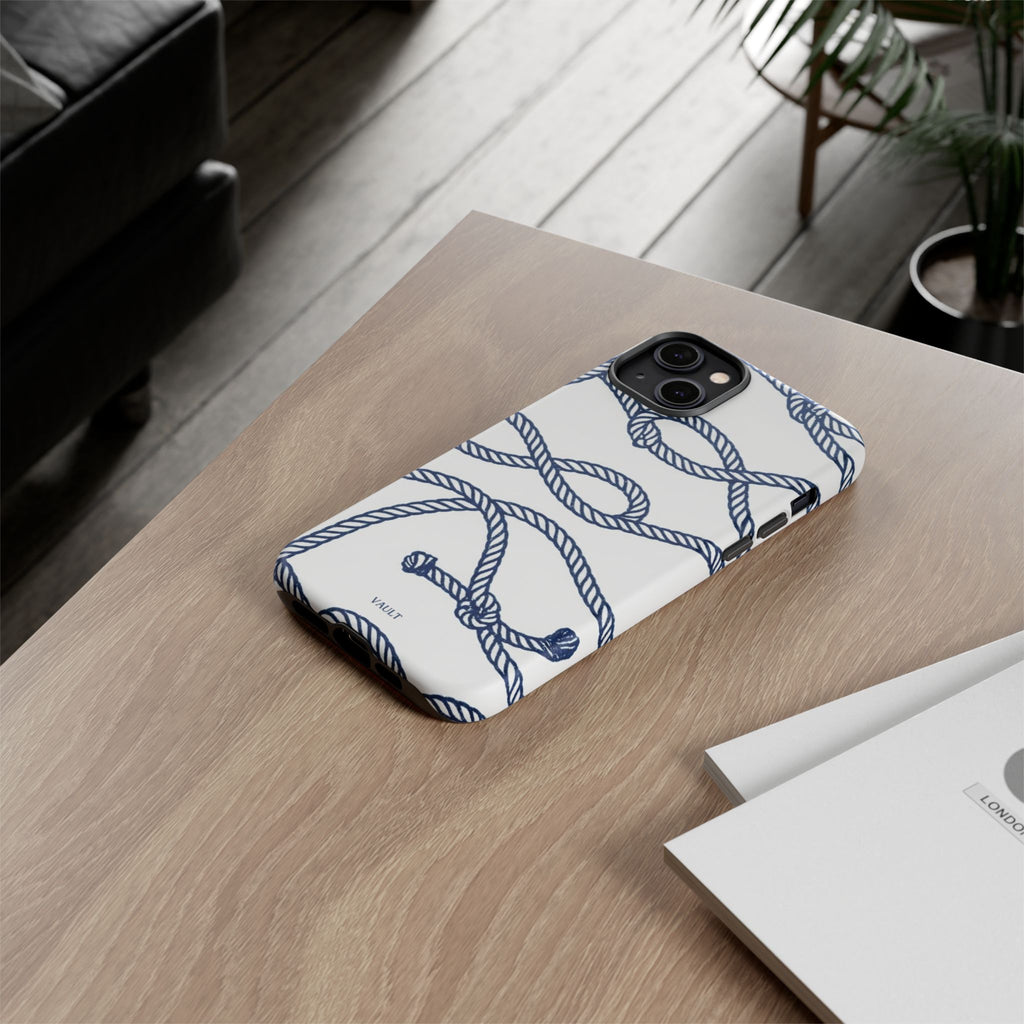 Nautical Rope Tough Case — Protective Phone Cover with Navy Knot Design