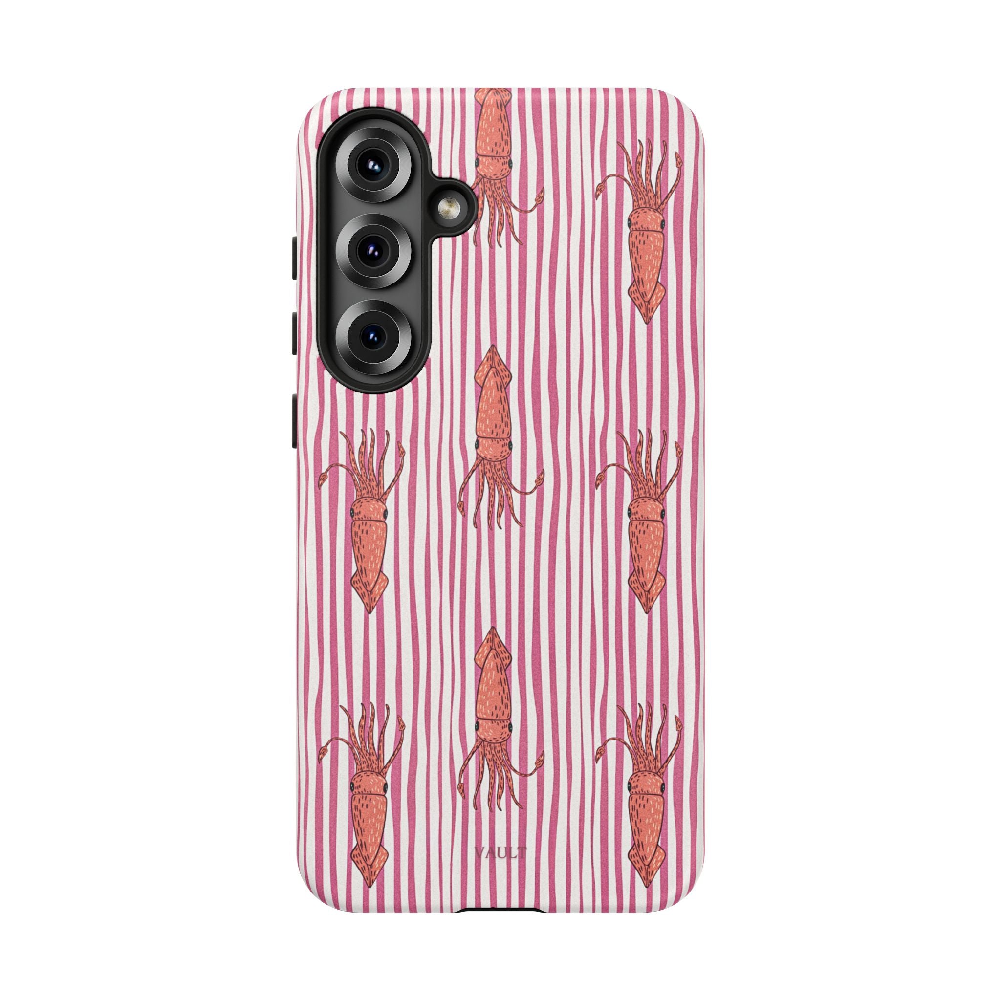 Cover per telefono con striscia di calamaro — Fantasia rosa di creature marine