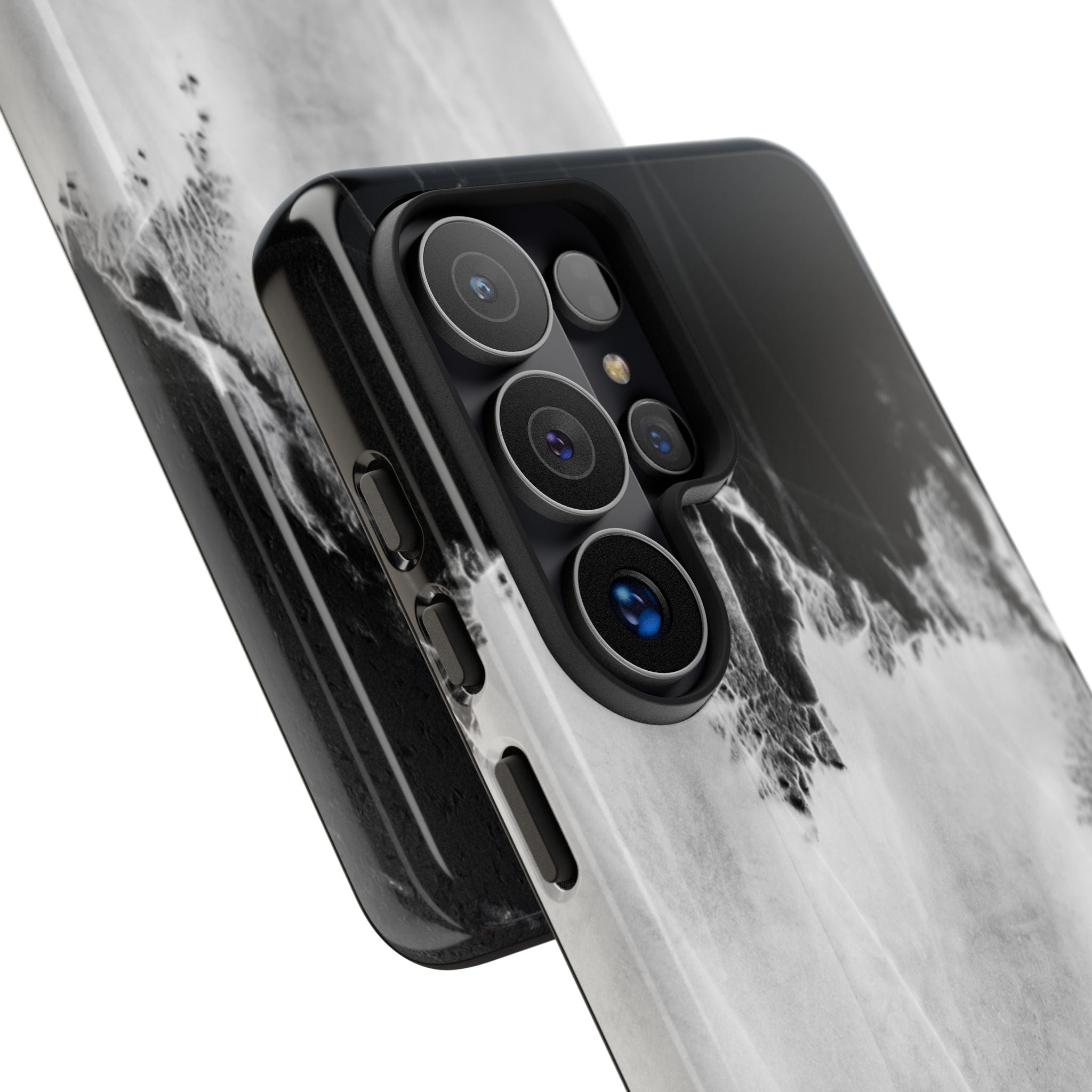Marble Ink Tough Case — Black & White Abstract Phone Cover