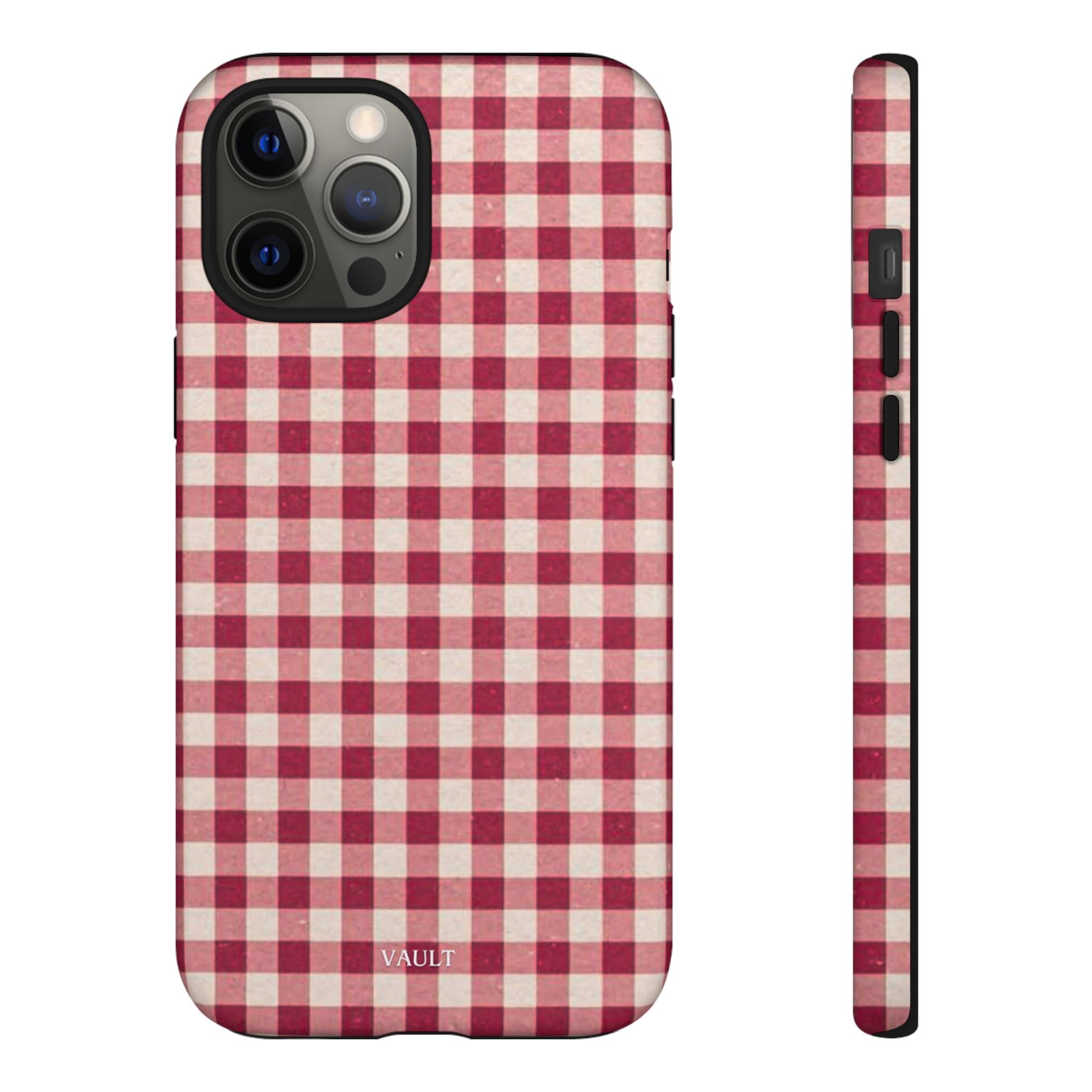Gingham Phone Case — Red Plaid Tough Case
