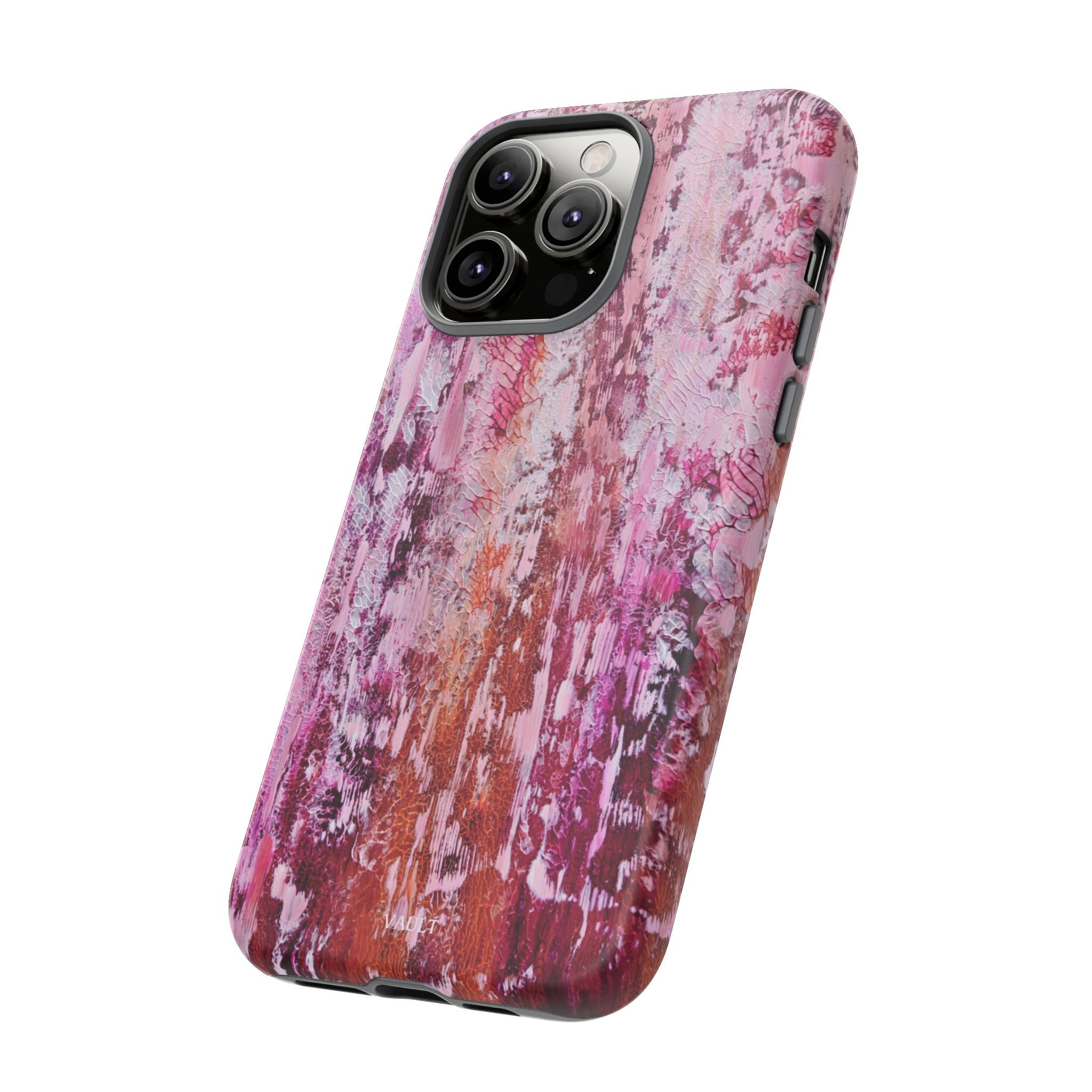 Pink Abstract Art Tough Phone Case — Protective Artistic Phone Cover