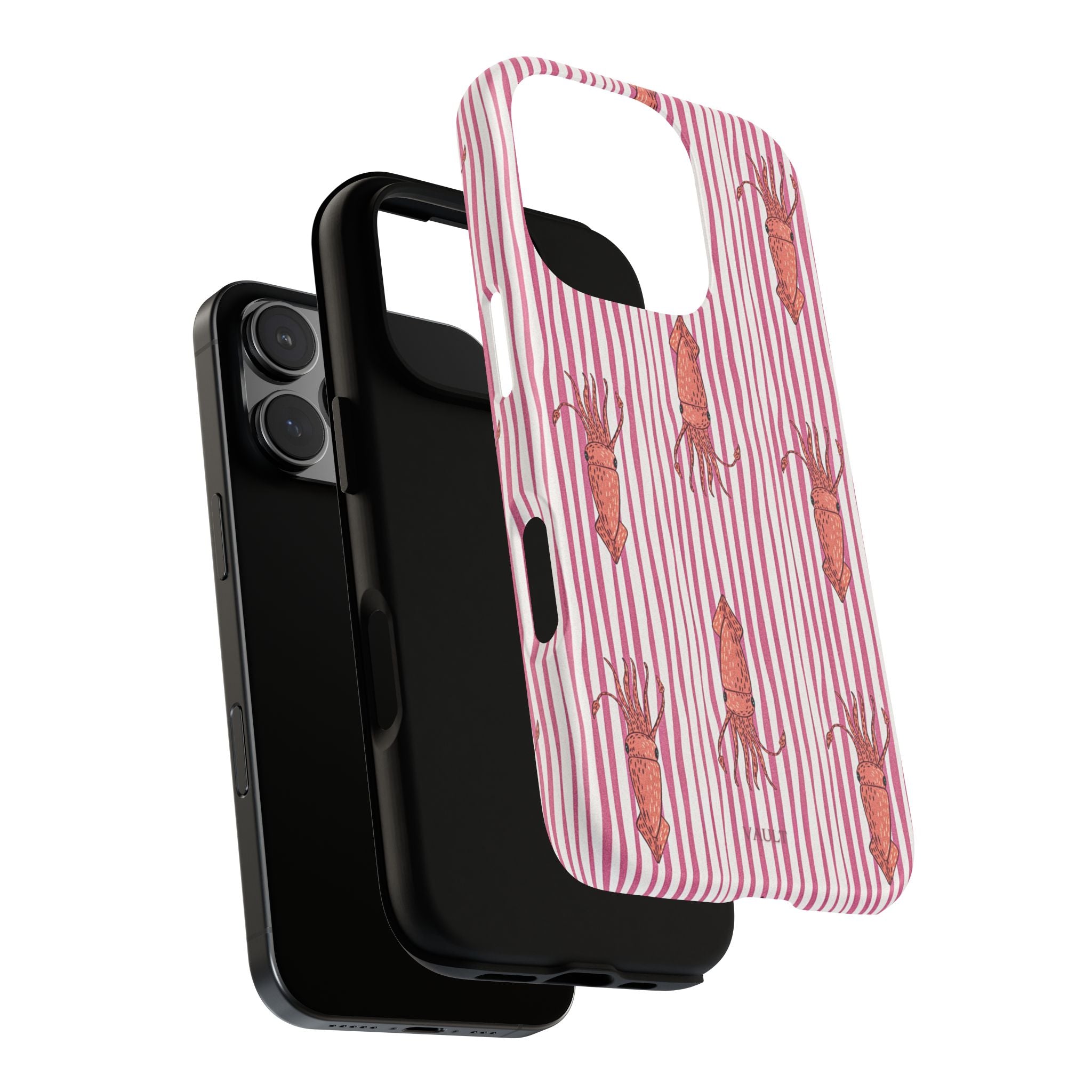 Cover per telefono con striscia di calamaro — Fantasia rosa di creature marine