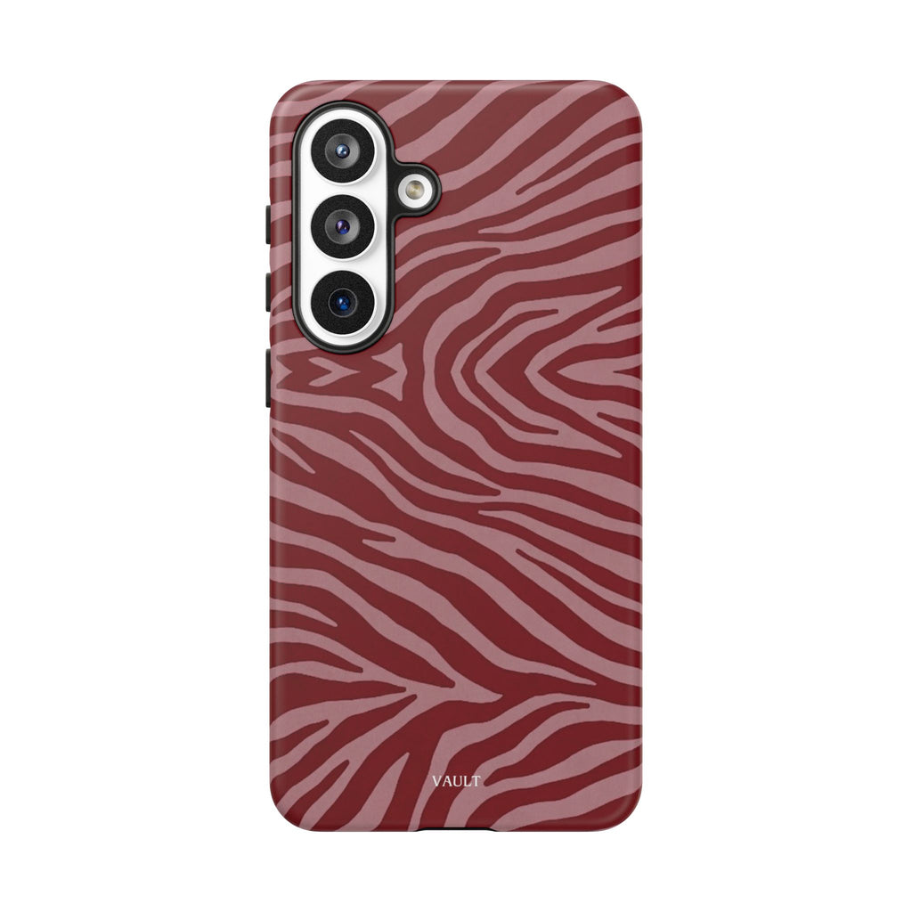 Cover robusta per telefono con stampa zebrata rossa