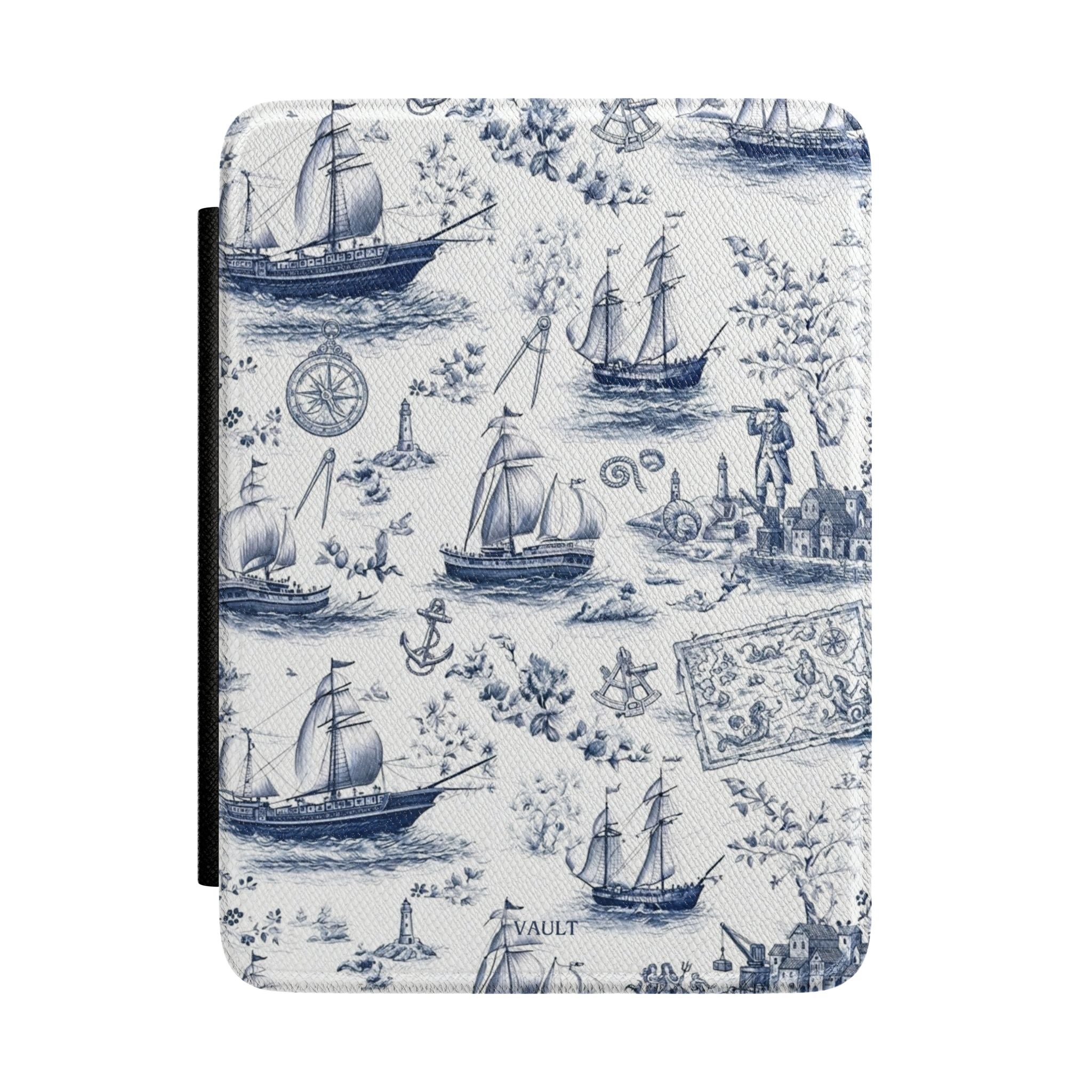 Nautical Toile Kindle Case – Vintage Sailboat eReader Cover