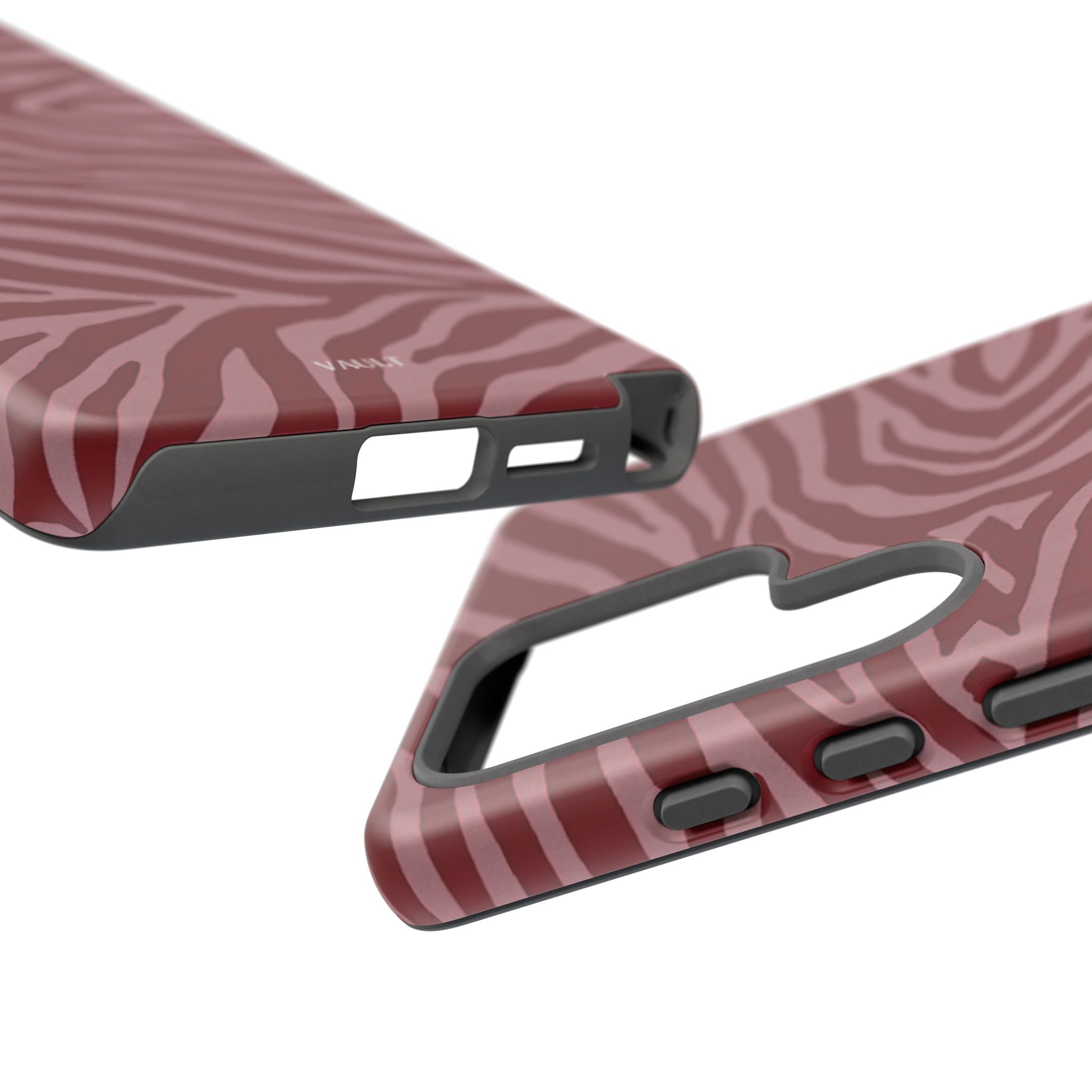 Cover robusta per telefono con stampa zebrata rossa