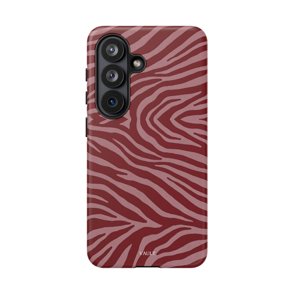 Cover robusta per telefono con stampa zebrata rossa