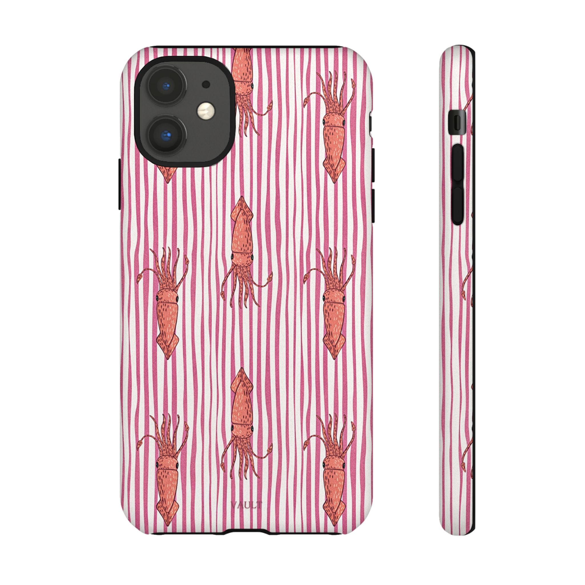 Cover per telefono con striscia di calamaro — Fantasia rosa di creature marine