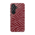 Cover robusta per telefono con stampa zebrata rossa