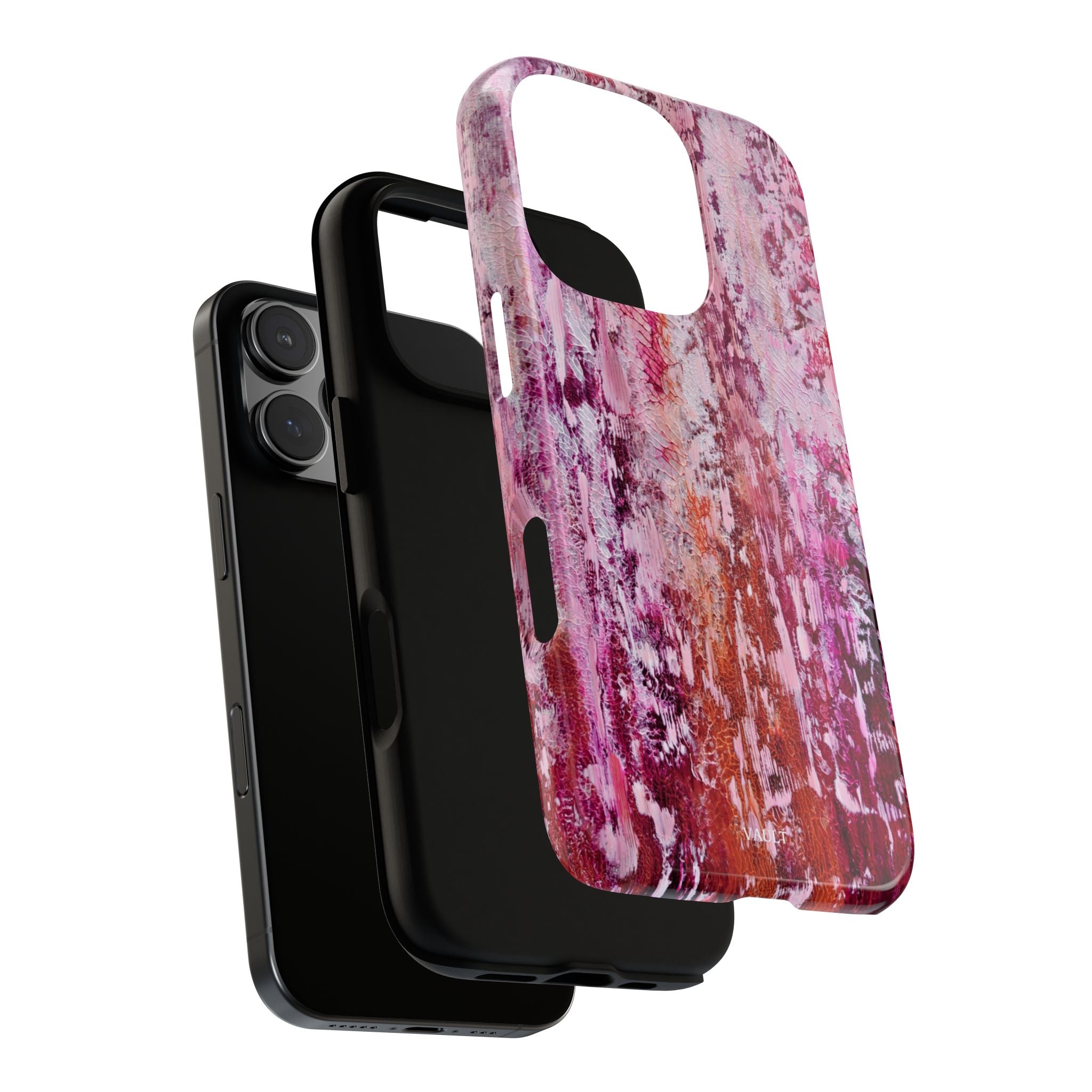 Pink Abstract Art Tough Phone Case — Protective Artistic Phone Cover