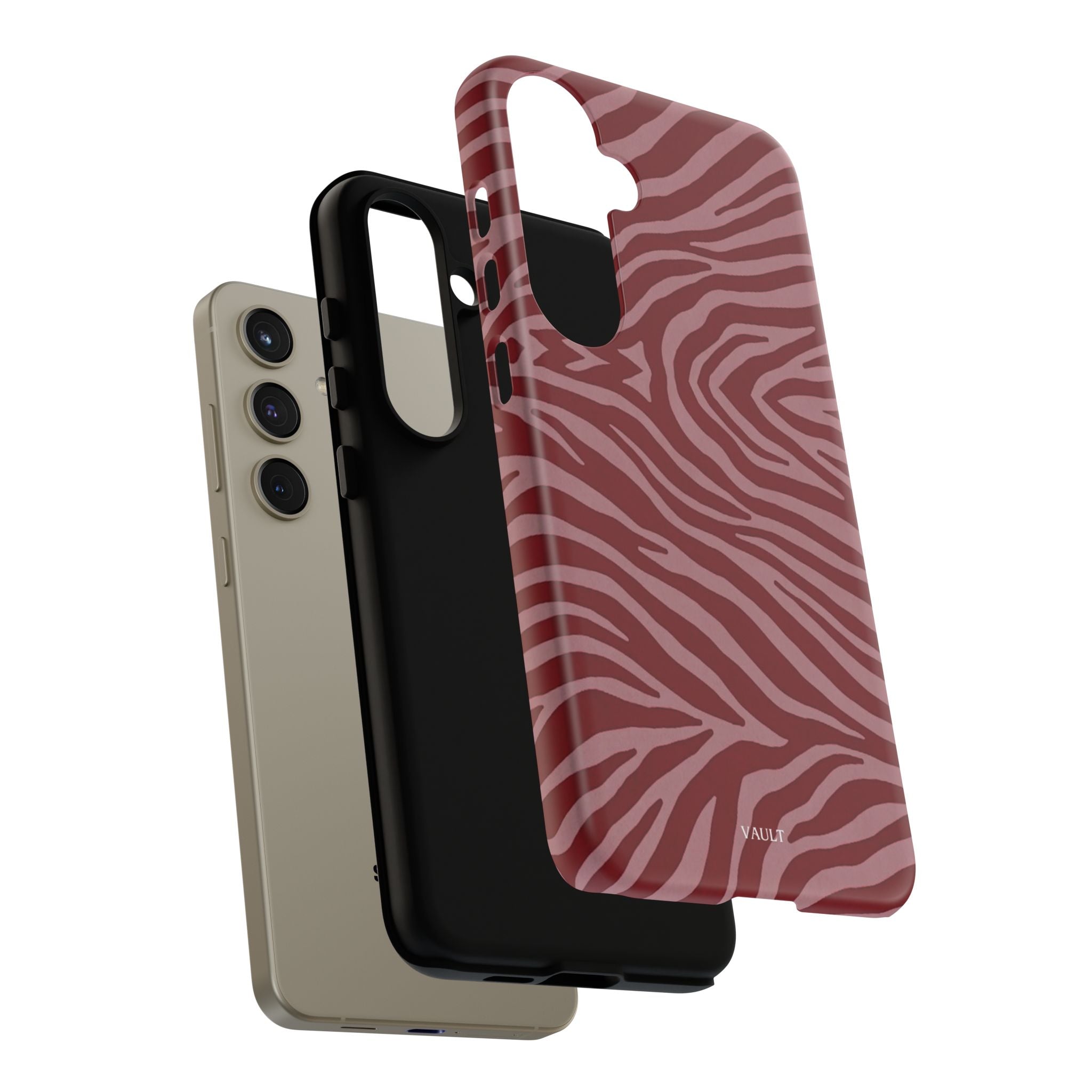 Cover robusta per telefono con stampa zebrata rossa