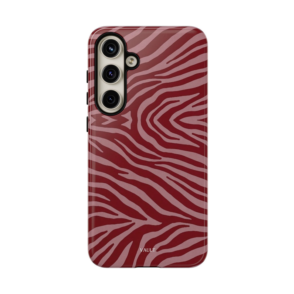 Cover robusta per telefono con stampa zebrata rossa