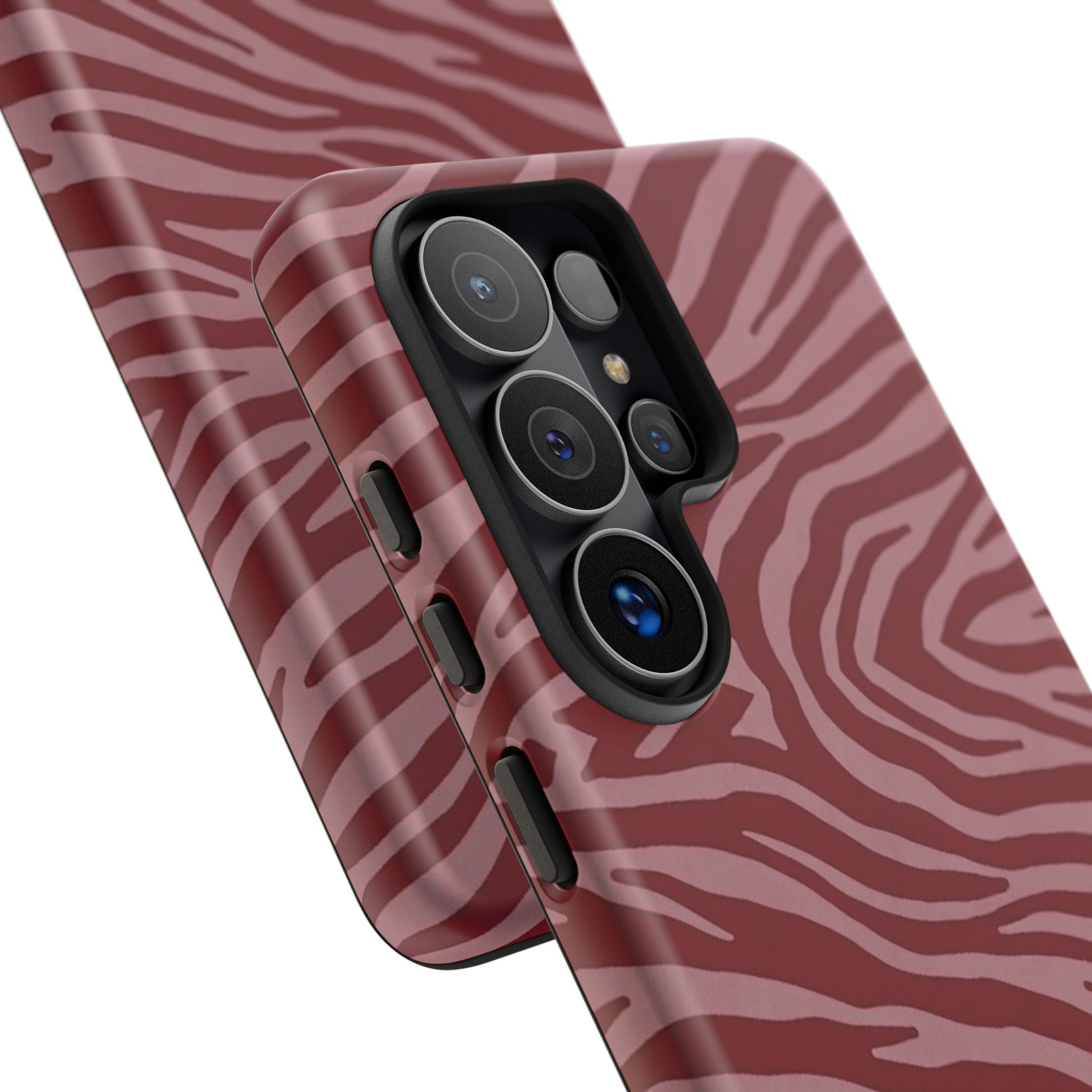 Cover robusta per telefono con stampa zebrata rossa