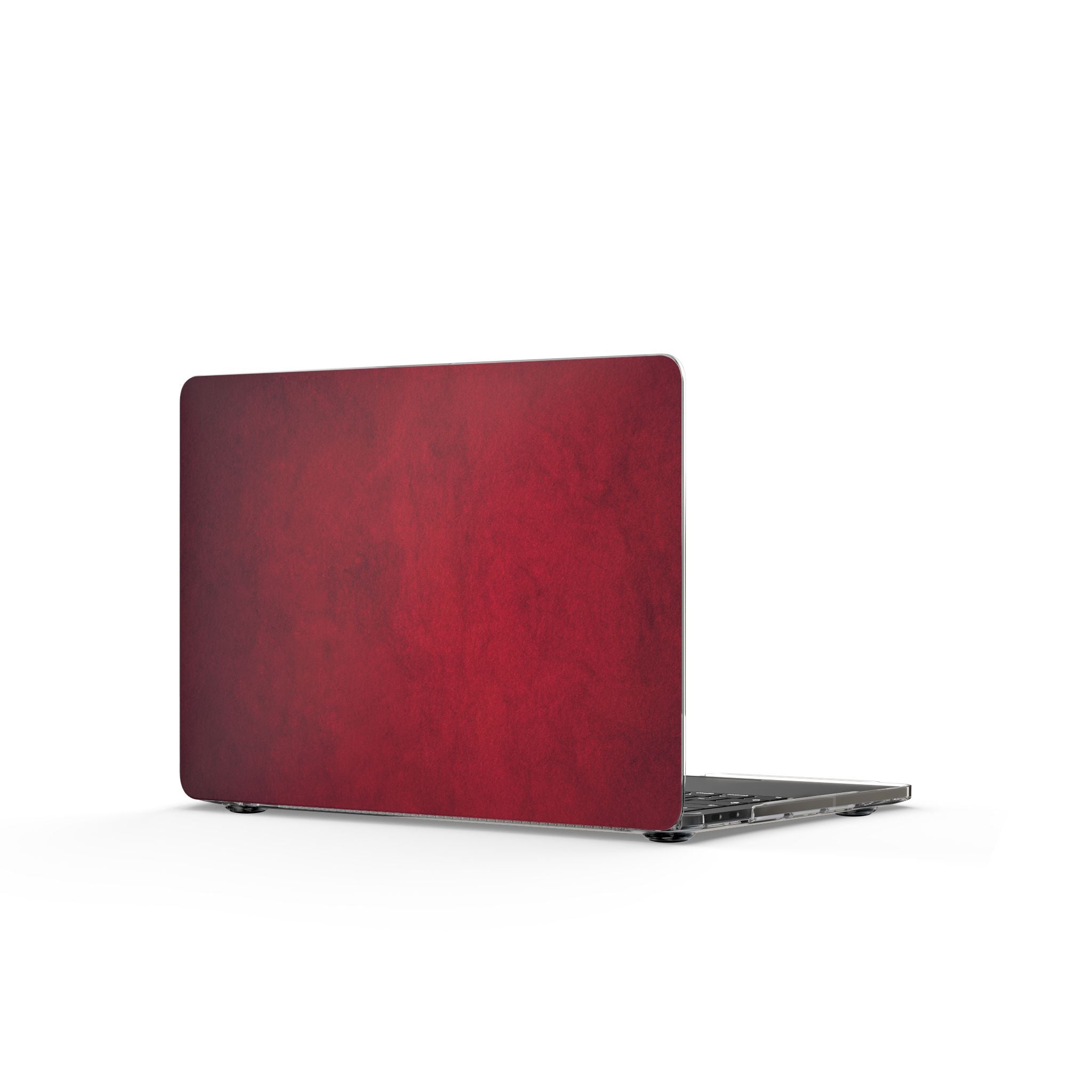 Coque transparente pour MacBook en texture vintage rouge