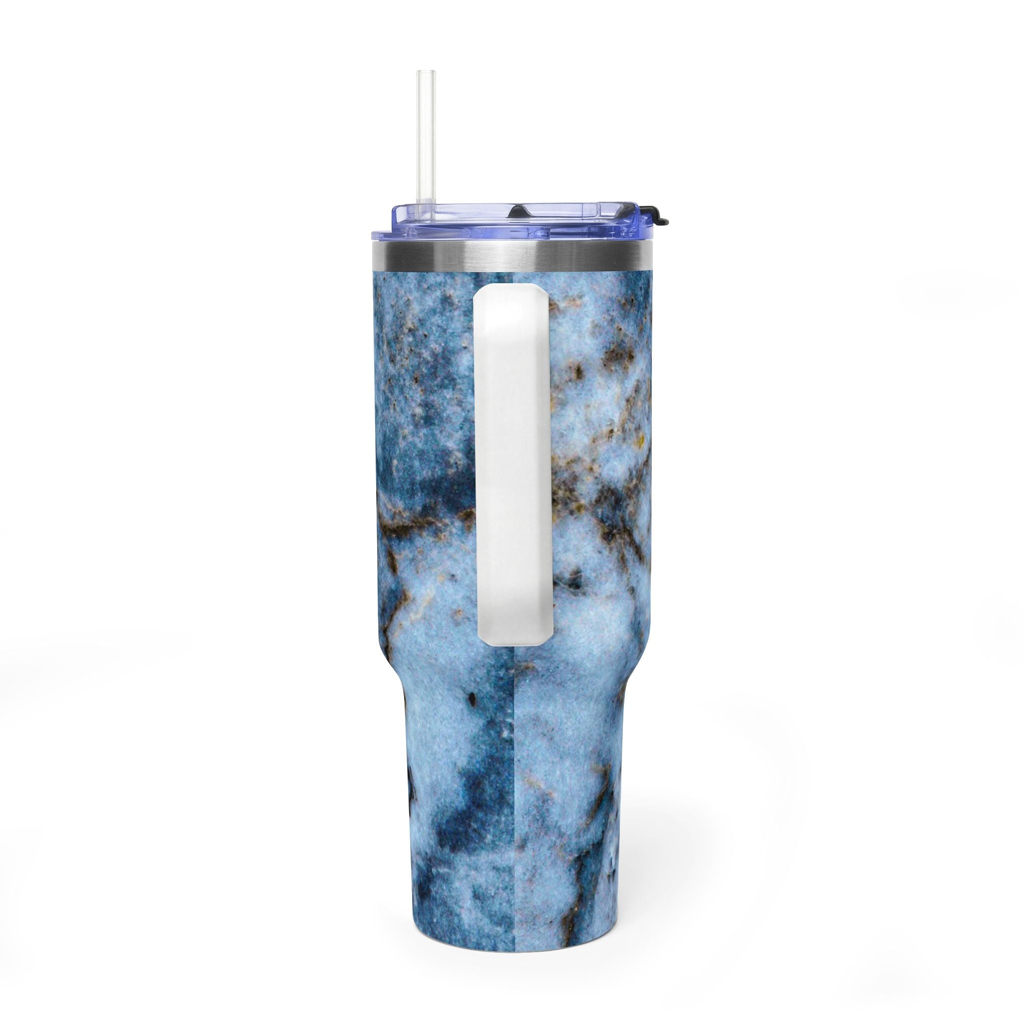 40oz Blue Marble Vacuum Tumbler