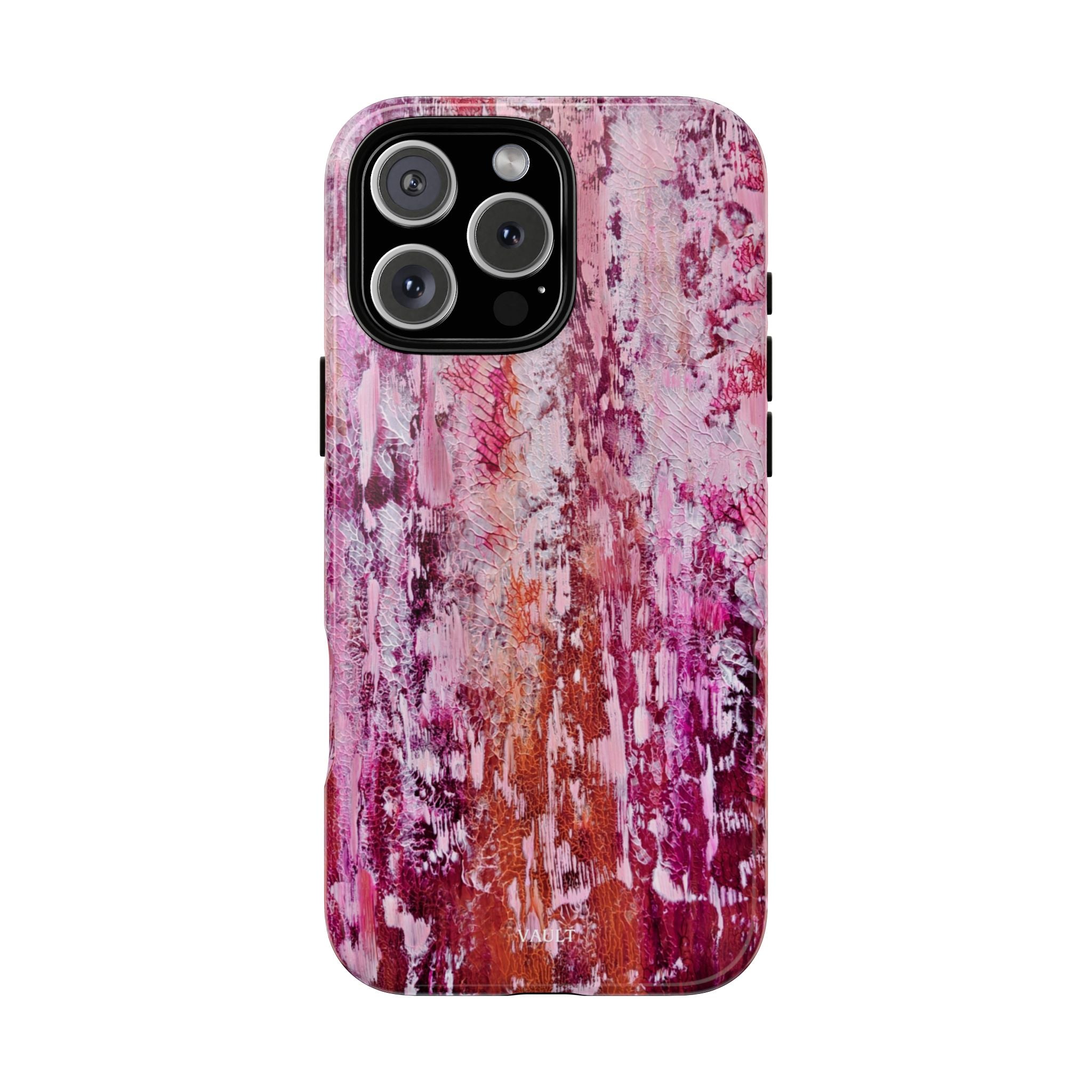 Pink Abstract Art Tough Phone Case — Protective Artistic Phone Cover
