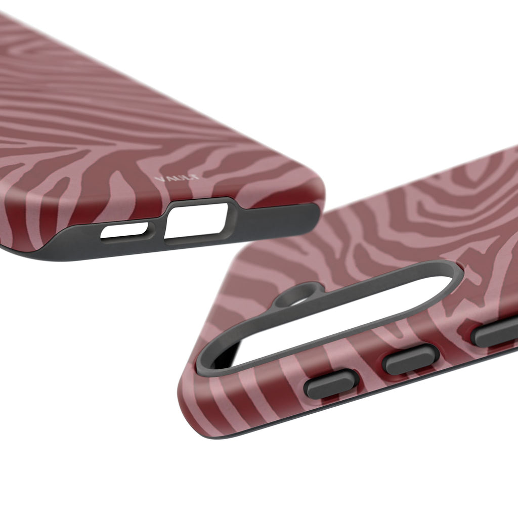 Cover robusta per telefono con stampa zebrata rossa