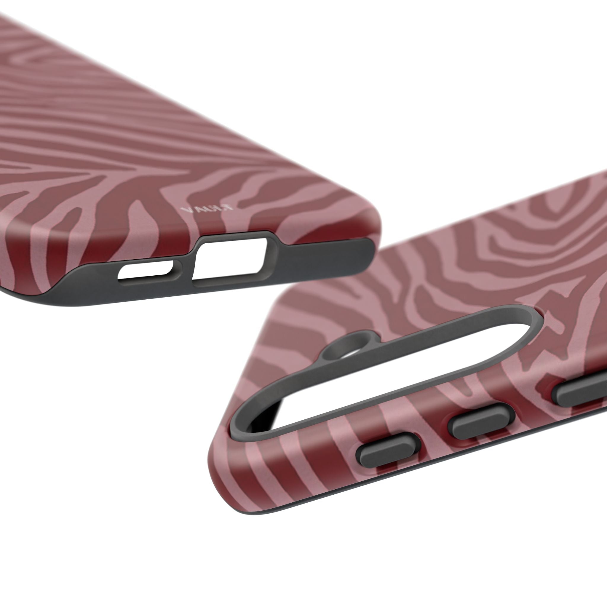 Cover robusta per telefono con stampa zebrata rossa