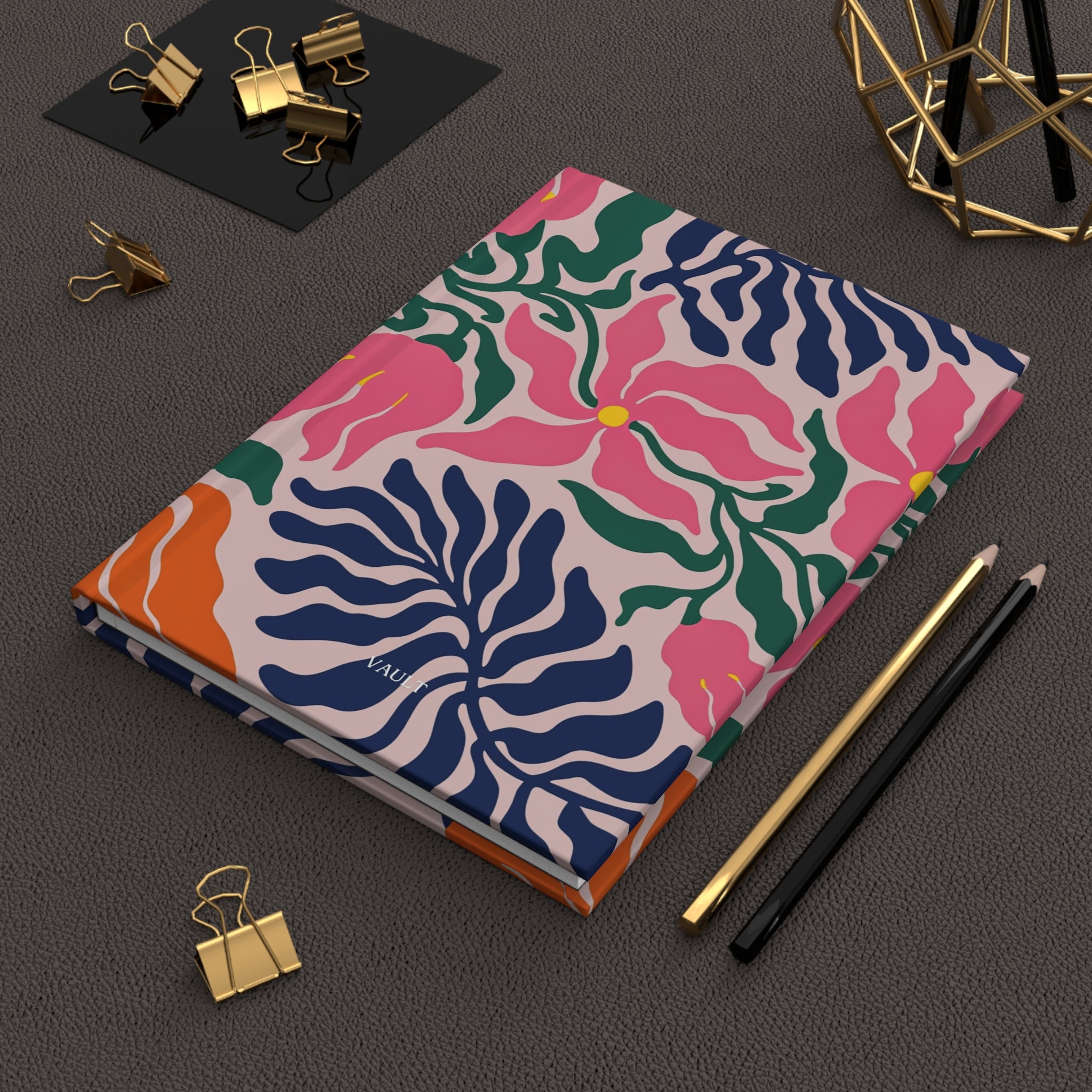 Floral Hardcover Journal — Colorful Abstract Blooms Notebook