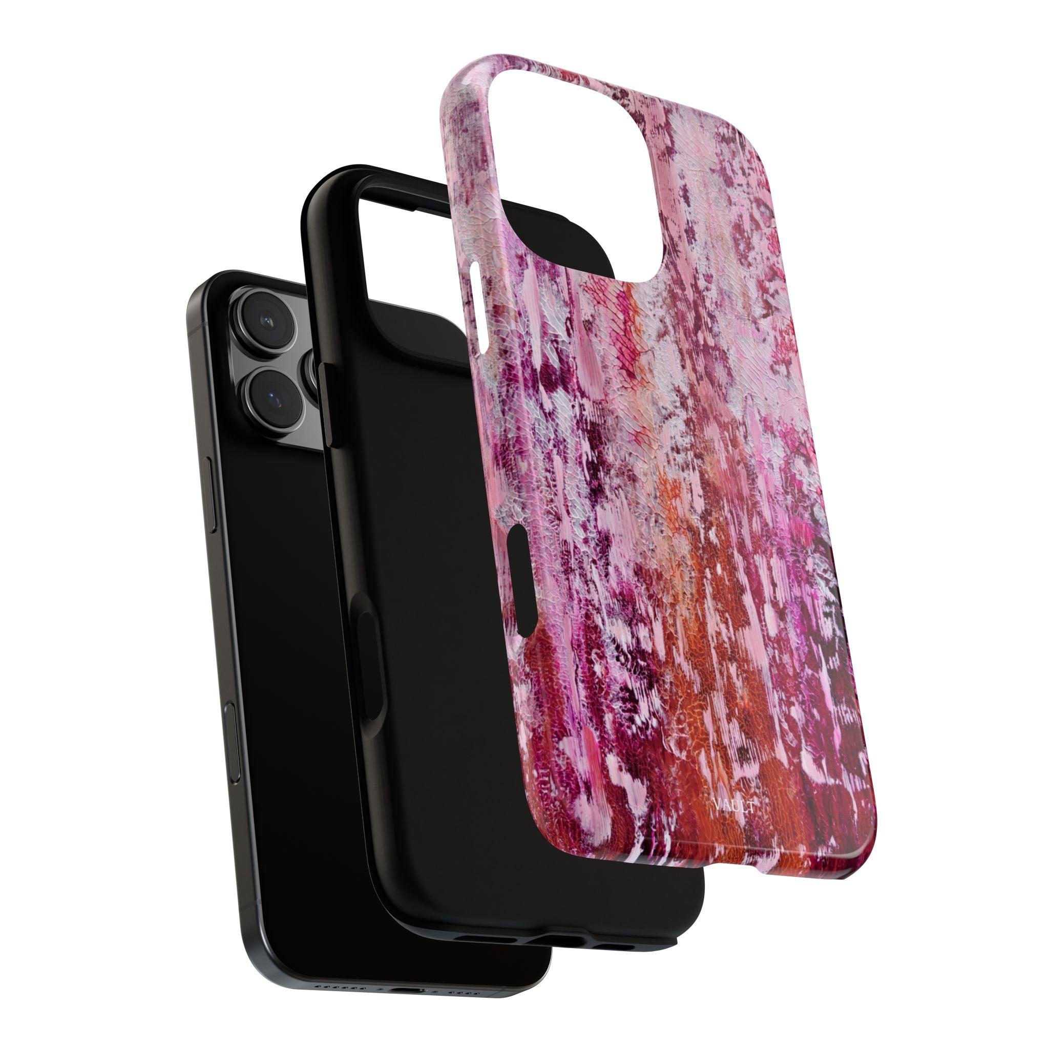 Pink Abstract Art Tough Phone Case — Protective Artistic Phone Cover