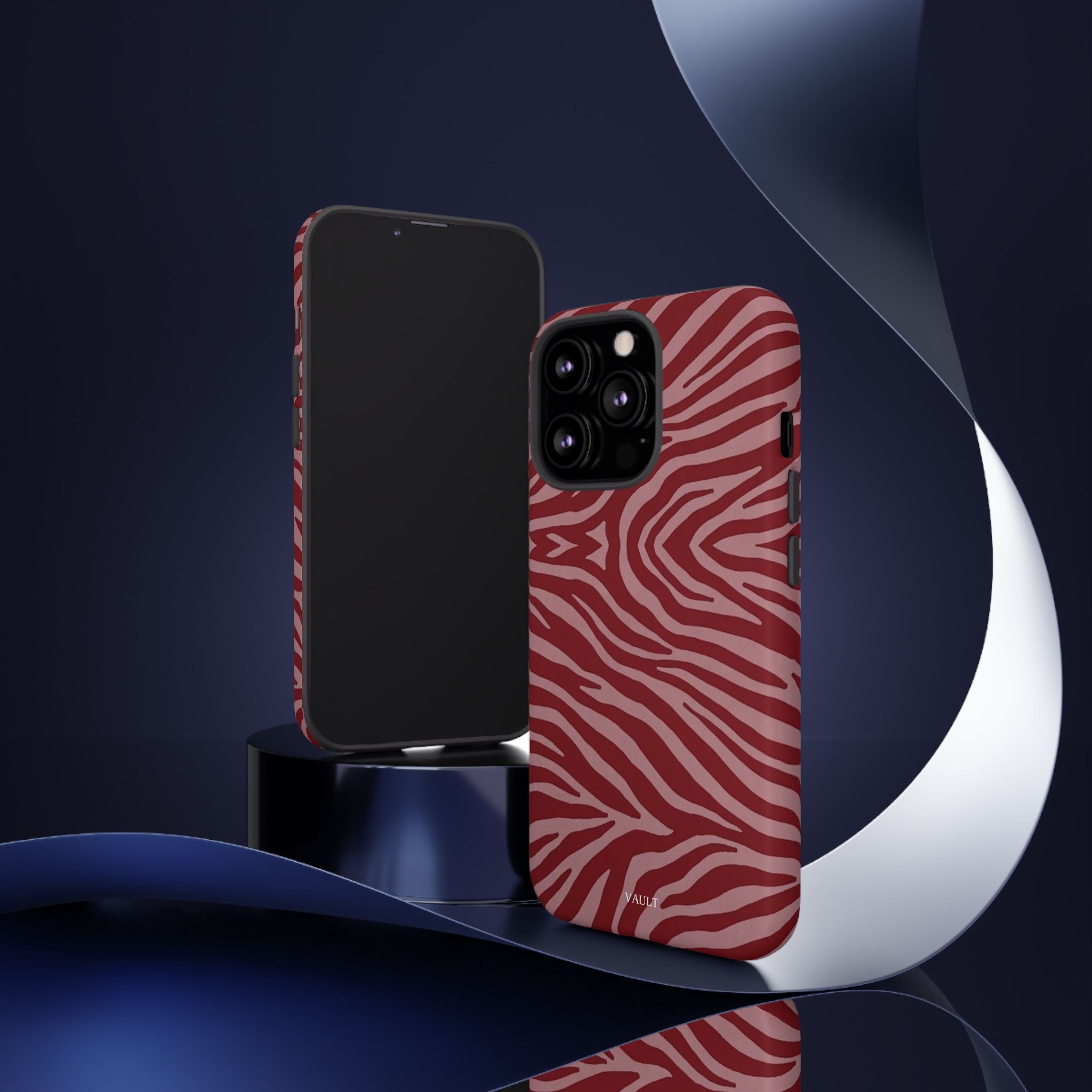 Cover robusta per telefono con stampa zebrata rossa