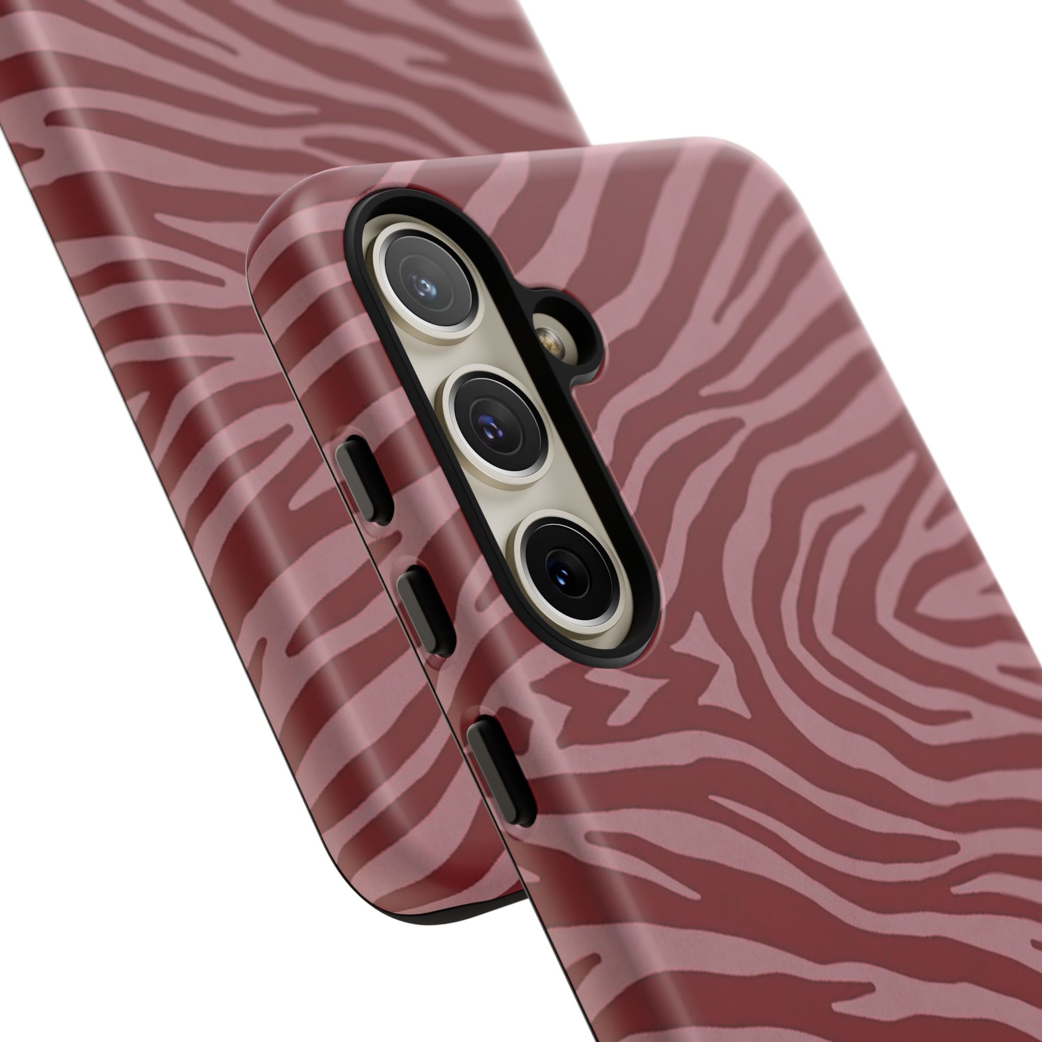 Cover robusta per telefono con stampa zebrata rossa