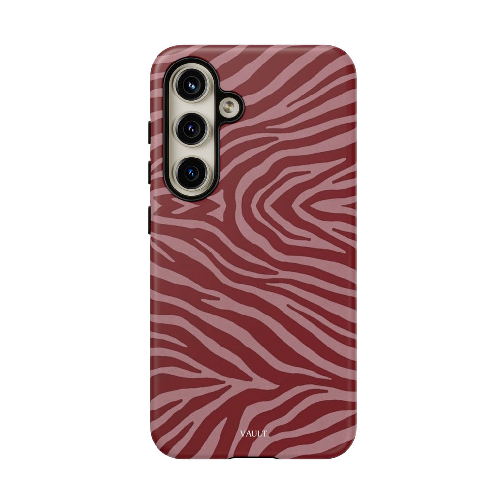 Cover robusta per telefono con stampa zebrata rossa