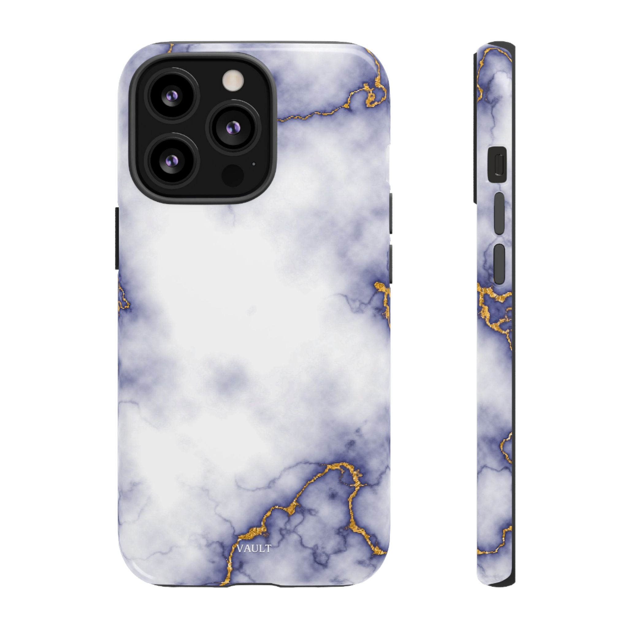 Purple Marble Tough Phone Case with Gold Veins