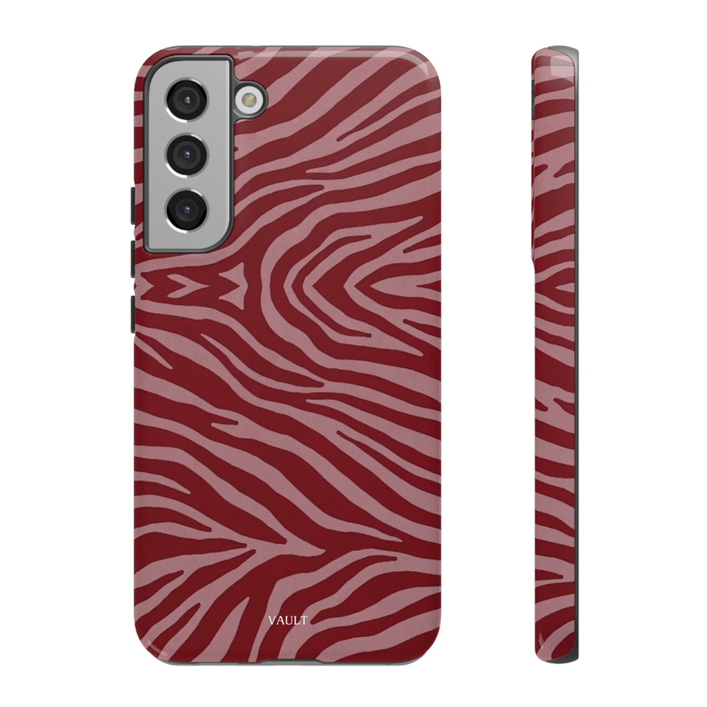 Cover robusta per telefono con stampa zebrata rossa